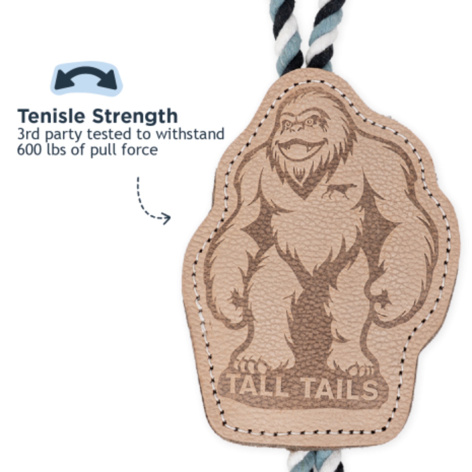 Tall Tails Dog Natural Top Grain Leather Bigfoot Tug 16in.