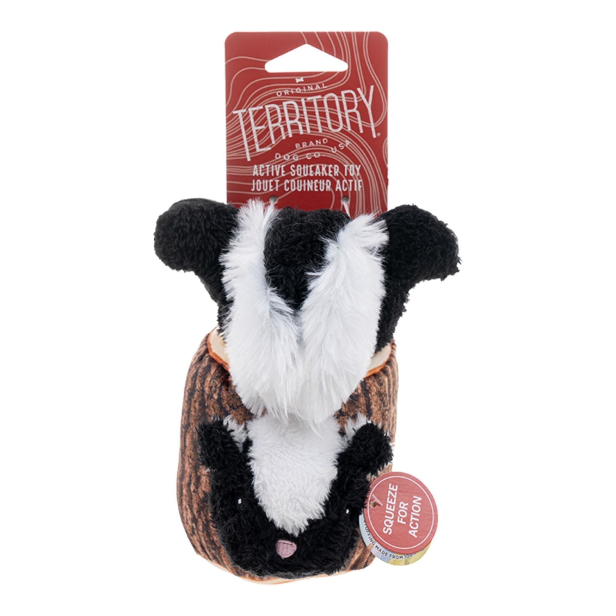 Territory Dog Plush Animated Skunk In A Log 7.1 Inches