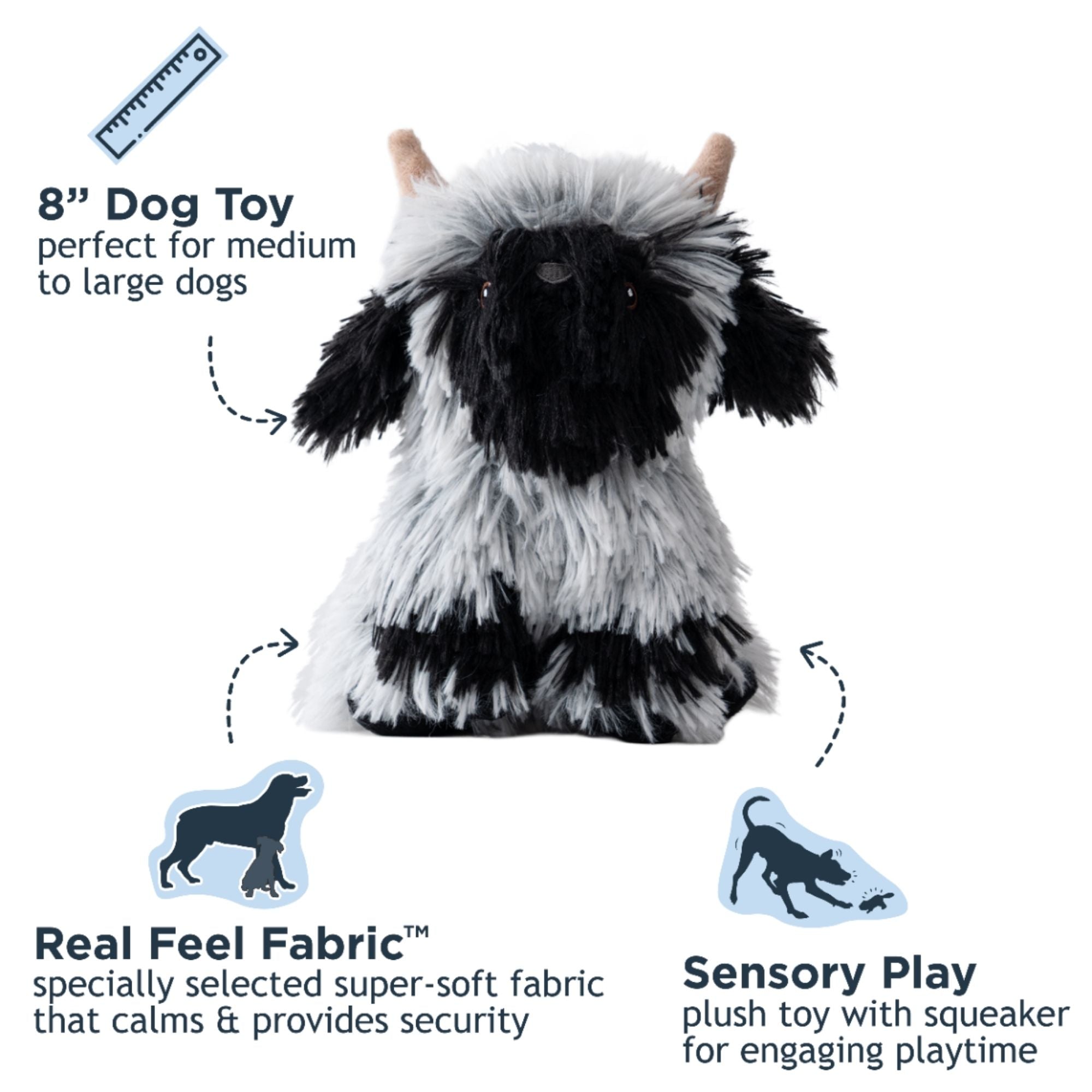 Tall Tails Dog Highland Sheep Plush Toy 8.3 Inches