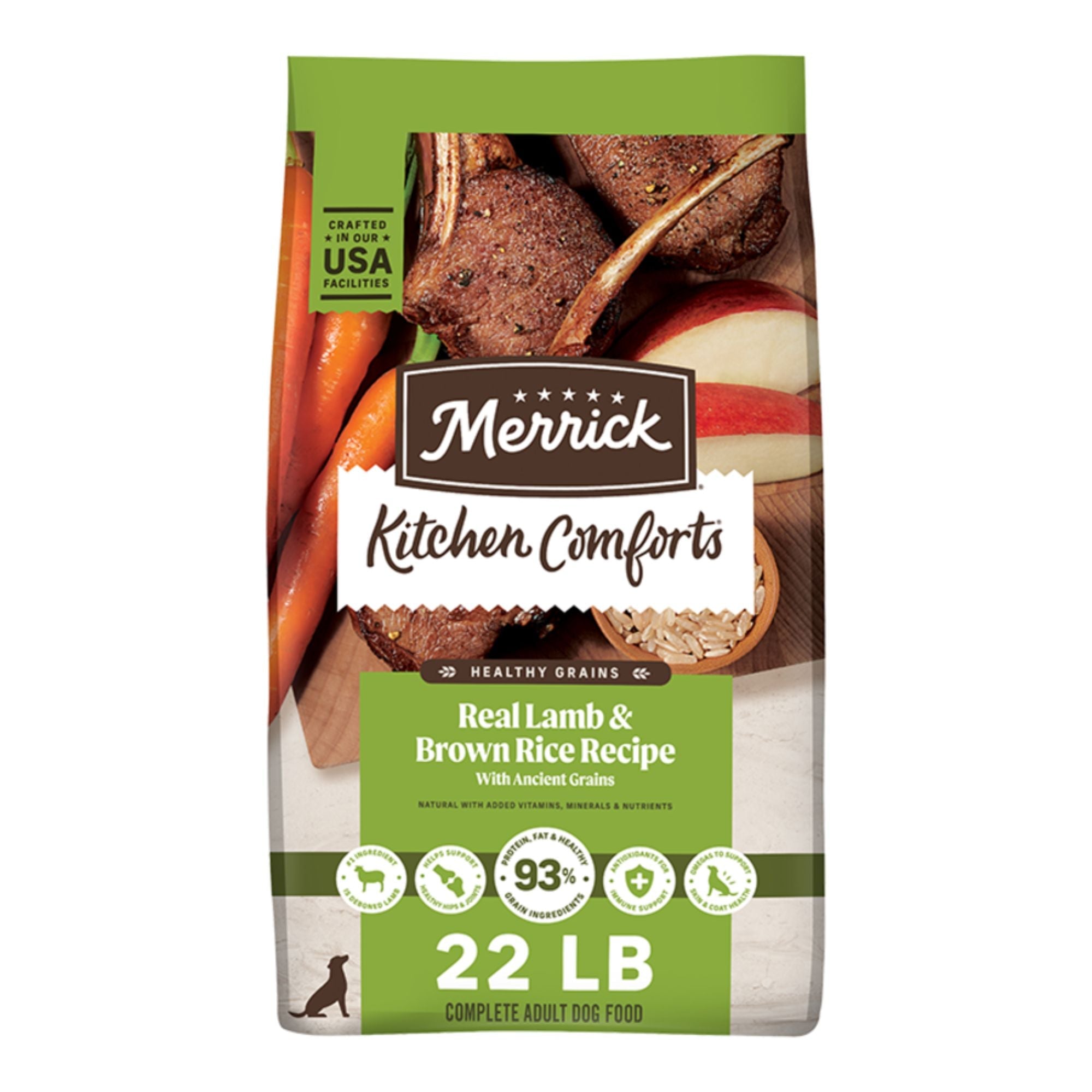 Merrick Dog Kitchen Comforts Real Lamb & Brown Rice 22Lbs Bag