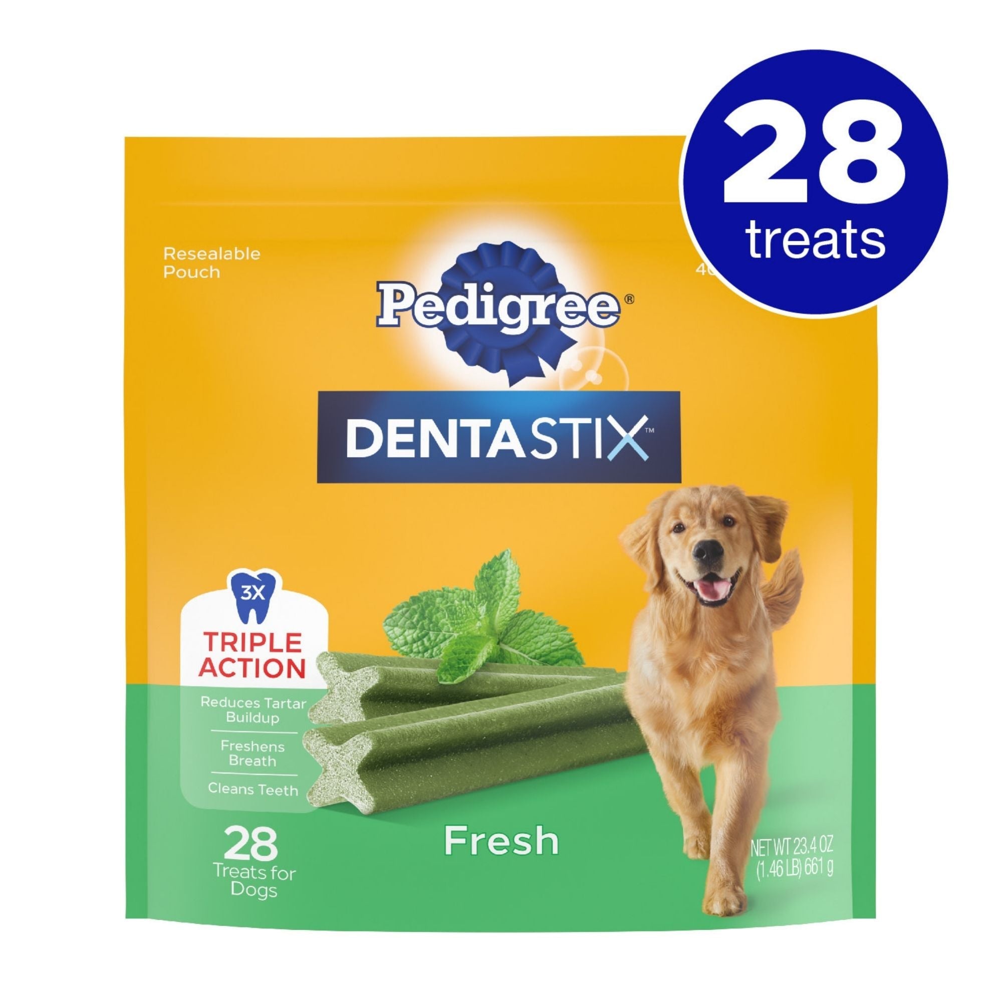 Pedigree DENTASTIX Dog Dental Treat Fresh 1ea/28Ct Resealable Pouch