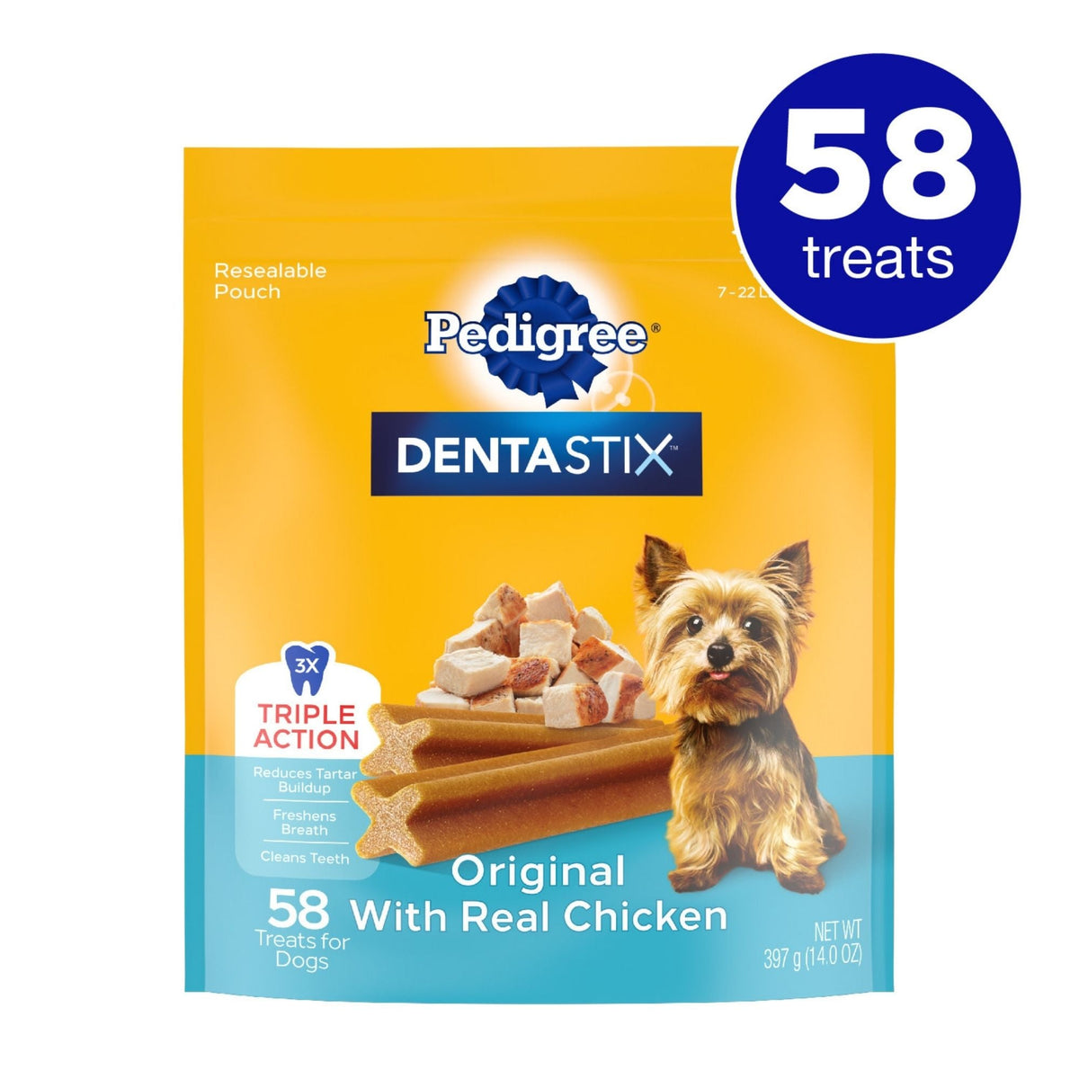 Pedigree DENTASTIX Dog Dental Treat Original w/Real Chicken 1ea/58 ct