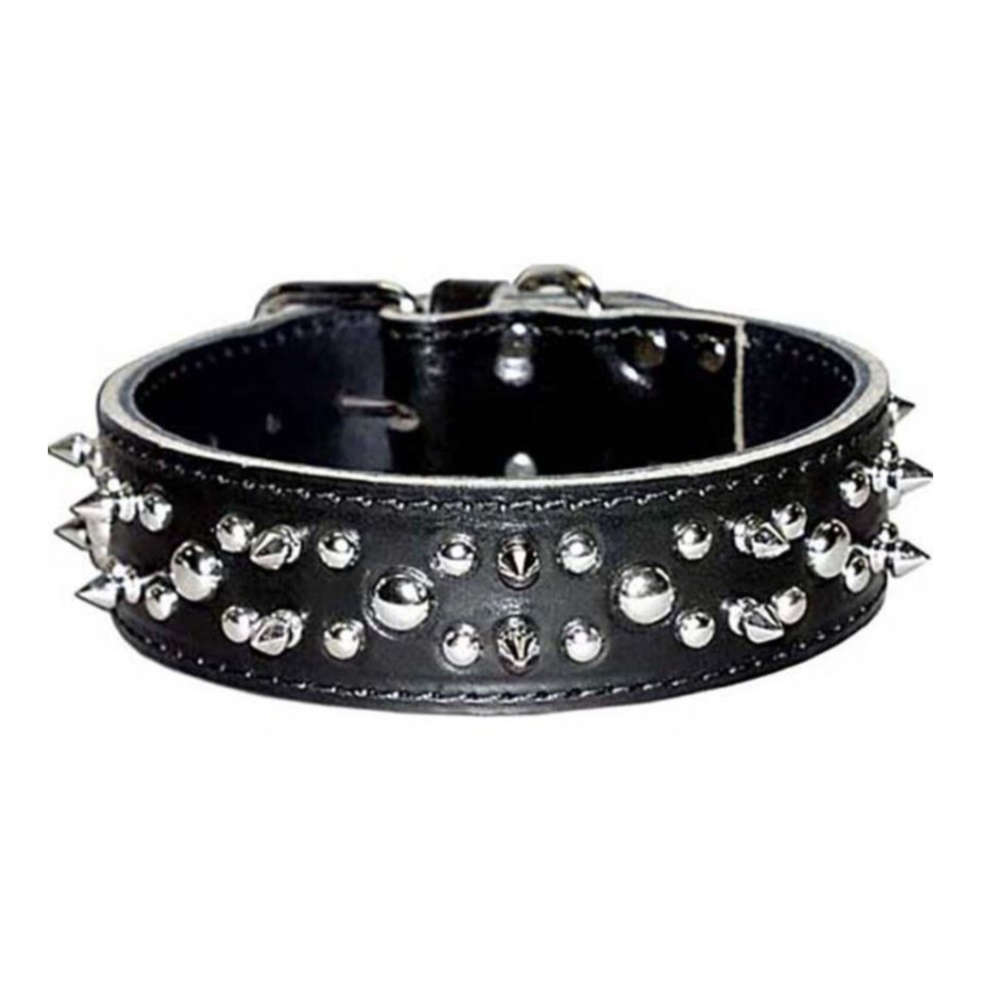 Omni Pet Latigo Leather Spike/Stud Dog Collar Black  1.75 x 22in.