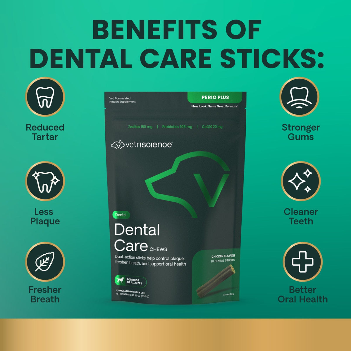 Vetriscience Dog Dental Care Sticks - 30 Count
