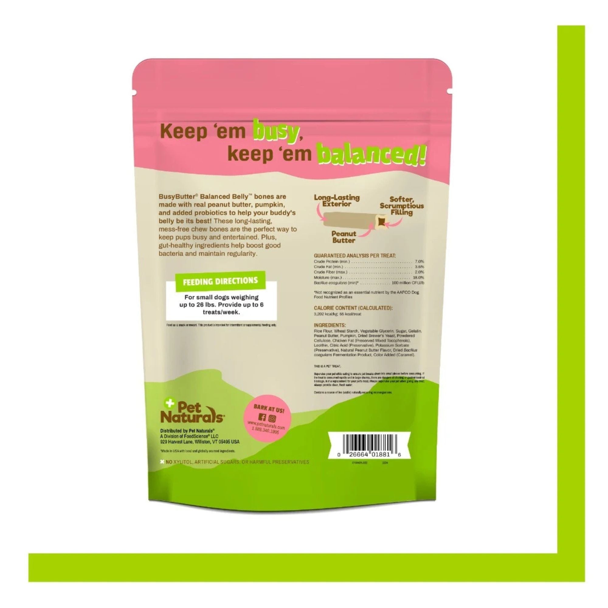Pet Naturals Dog Busy Butter Balanced Belly Bones Small