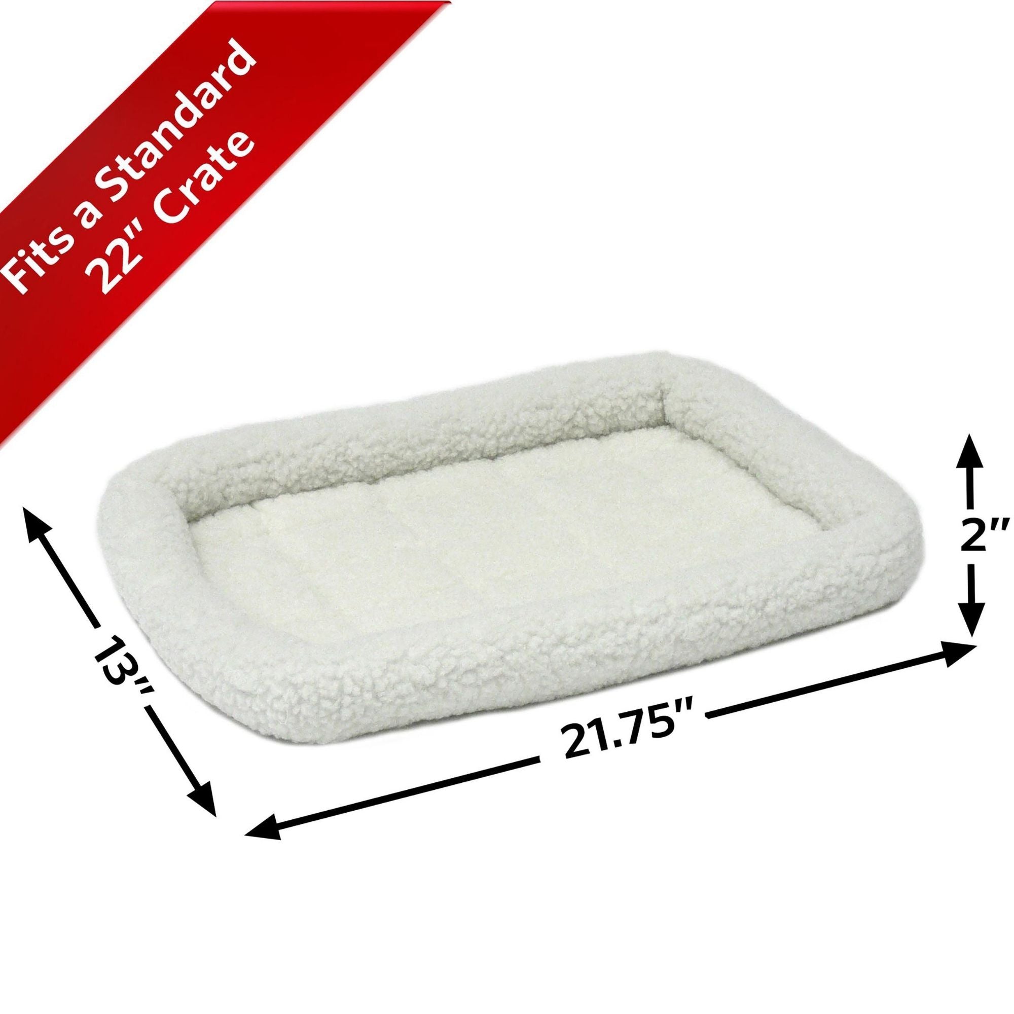 MidWest Homes for Pets QuietTime Bolster Dog Bed White 1ea/14in X 22in.