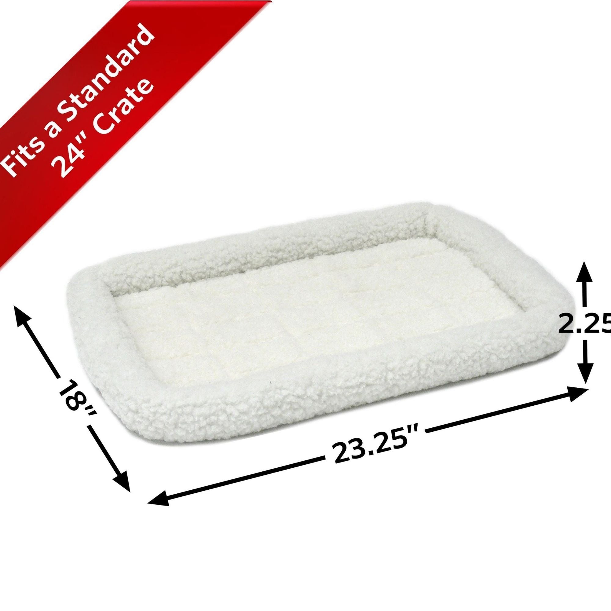 MidWest Homes for Pets QuietTime Bolster Dog Bed White 1ea/18in X 24in.