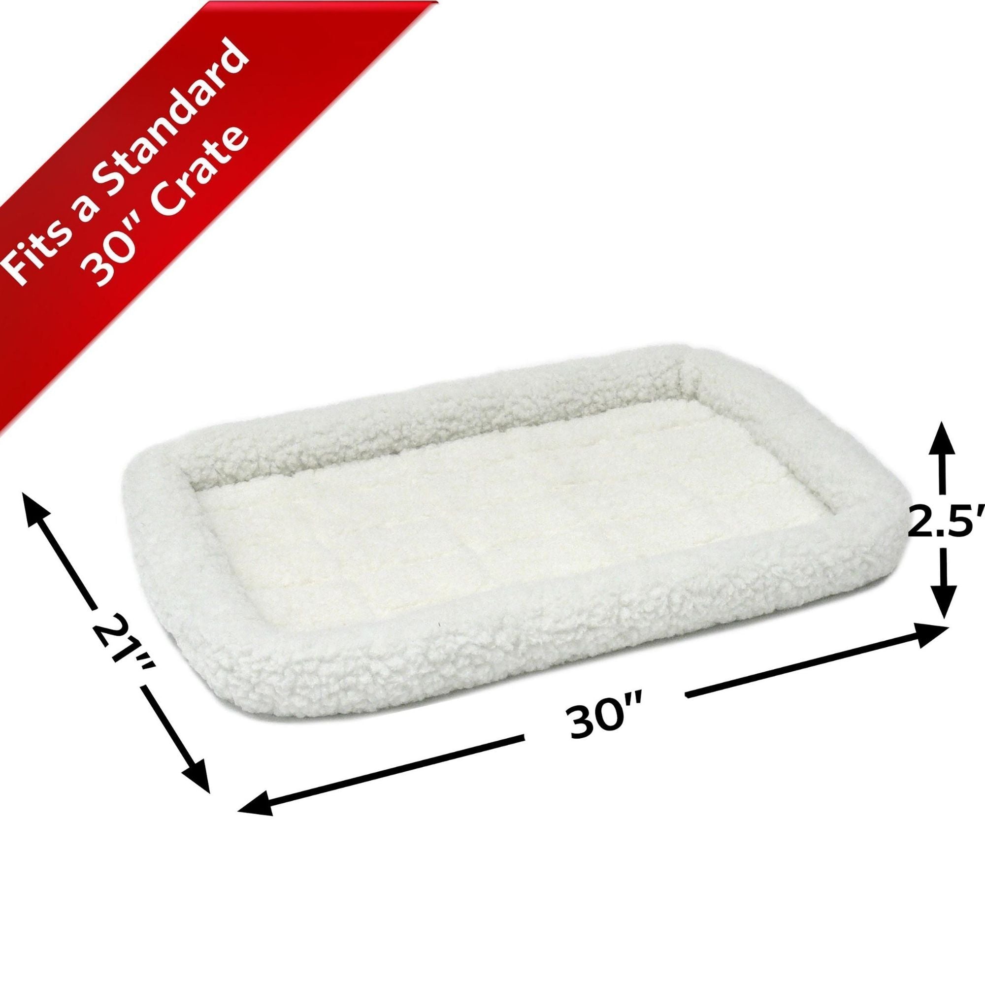 MidWest Homes for Pets QuietTime Bolster Dog Bed White 1ea/20in X 30in.