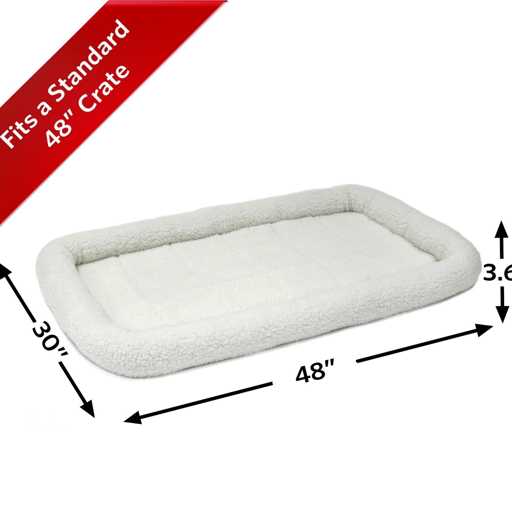 MidWest Homes for Pets QuietTime Bolster Dog Bed White 1ea/30in X 48in.