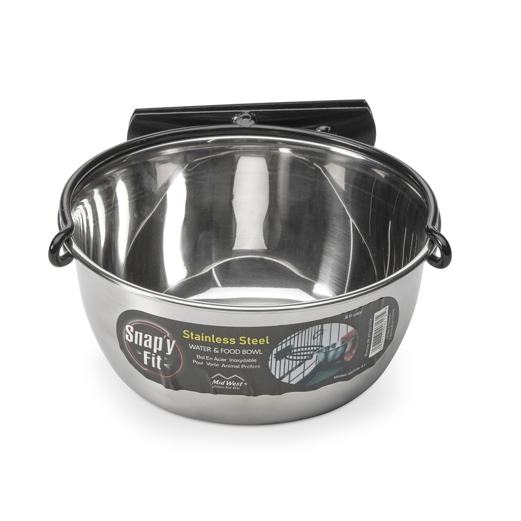 MidWest Homes for Pets Snap'y Fit Stainless Steel Dog Food & Water Bowl 1ea/1Q
