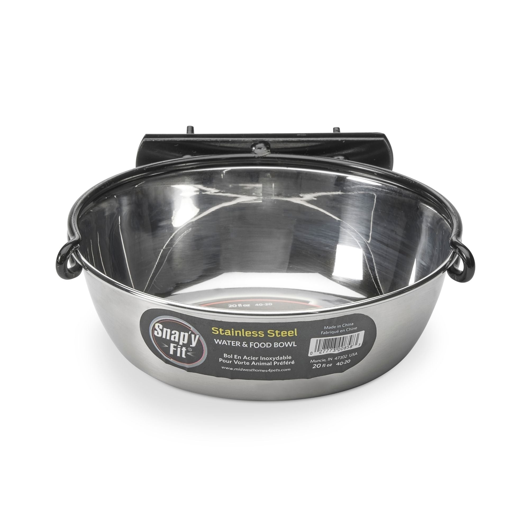 MidWest Homes for Pets Snap'y Fit Stainless Steel Dog Food & Water Bowl 1ea/20oz.