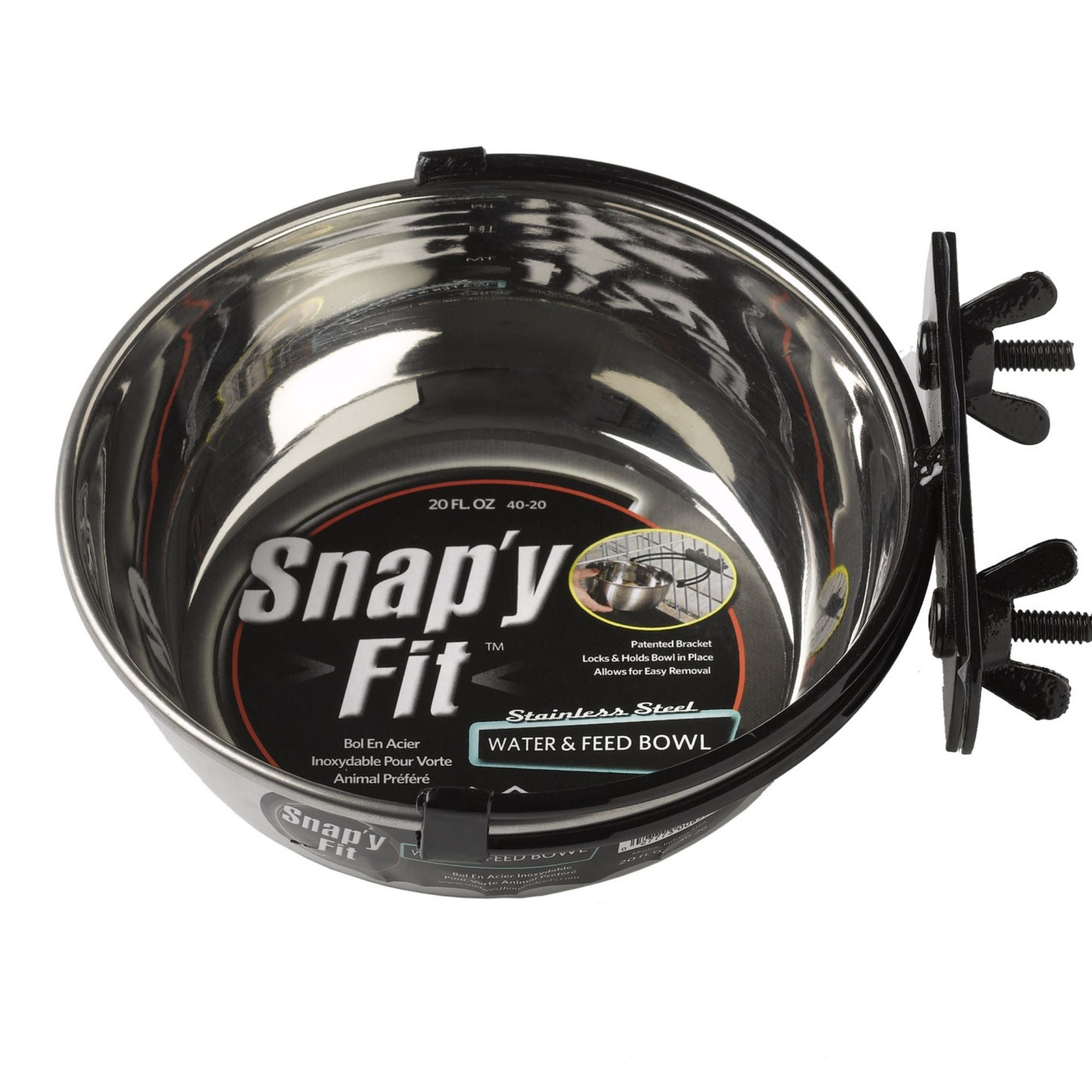 MidWest Homes for Pets Snap'y Fit Stainless Steel Dog Food & Water Bowl 1ea/20oz.