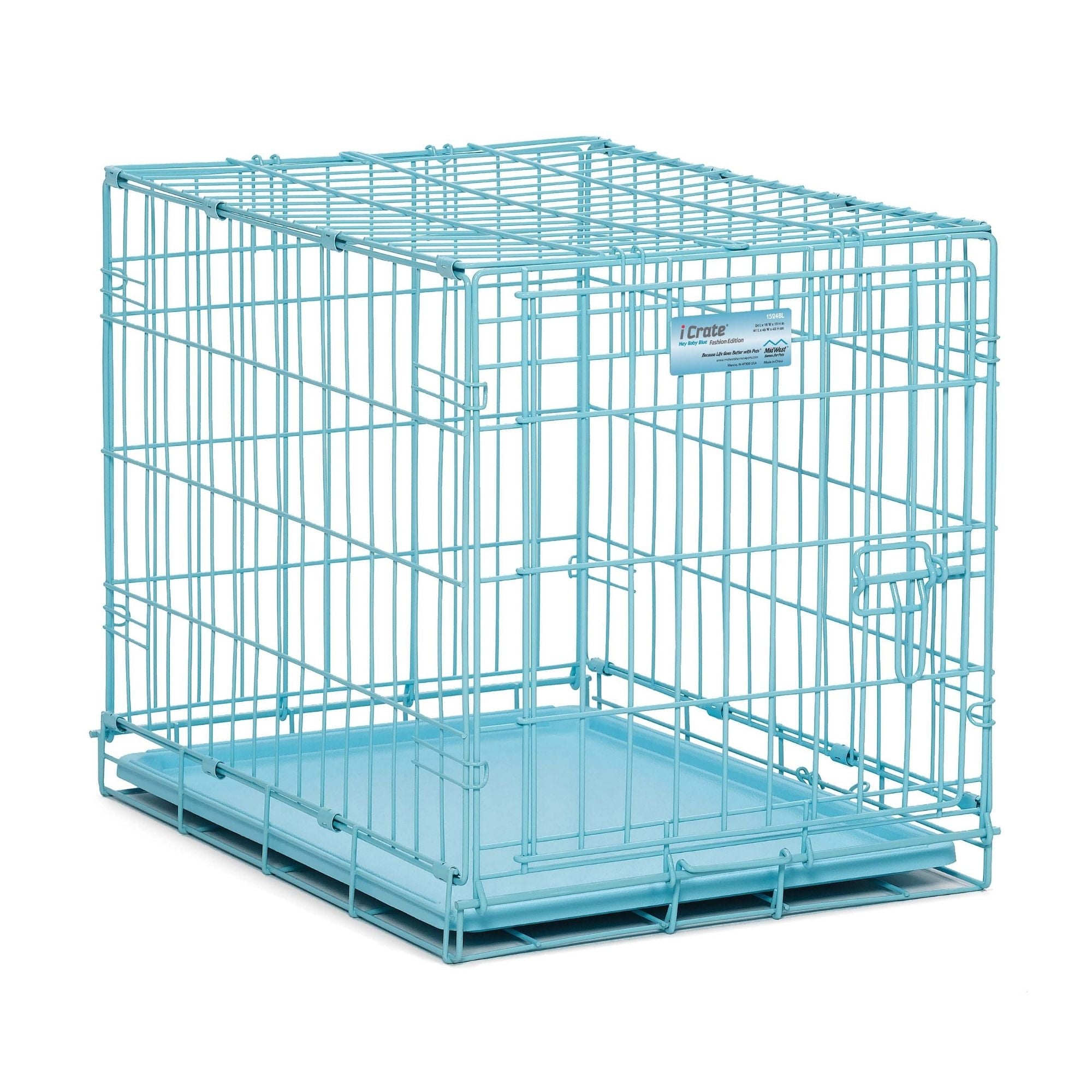 MidWest Homes for Pets Single Door Icrate Dog Crate Blue 1ea/24inx18inx19in.