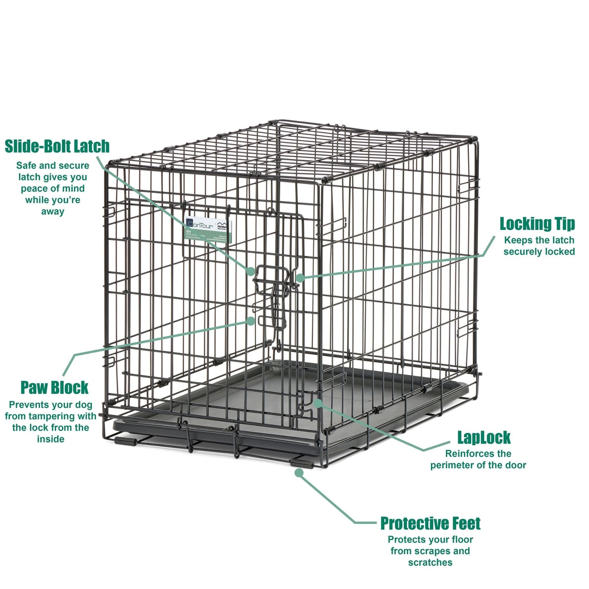 MidWest Homes for Pets Contour Single Door Dog Crate 1ea/24in.