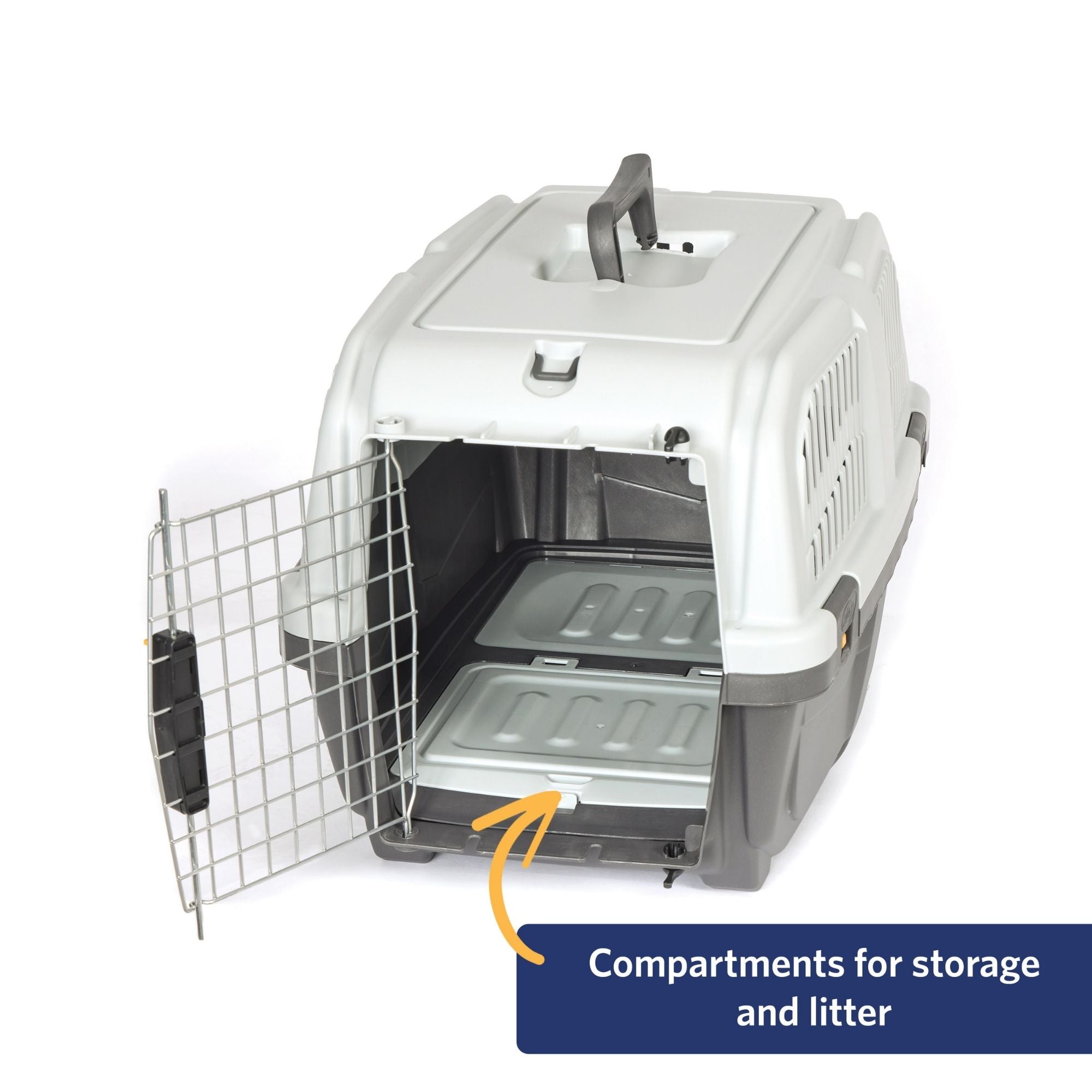 MidWest Homes for Pets Skudo Travel Cat Carrier Grey 1ea/24in.