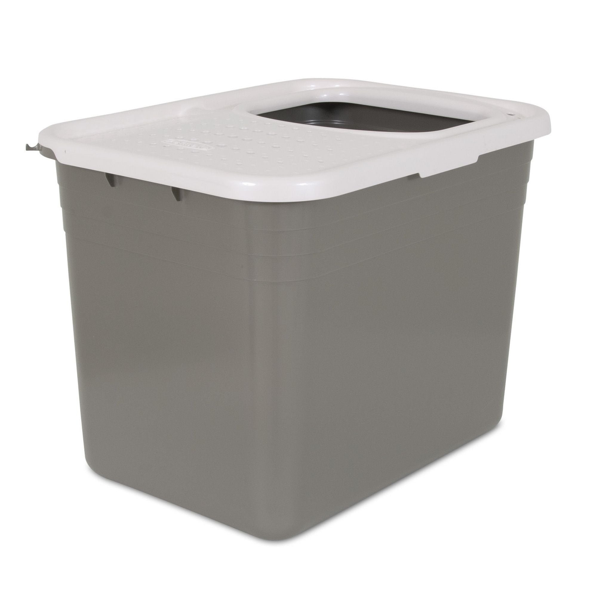 Petmate Top Entry Cat Litter Box Brushed Nickel Base, Pearl White Lid 1ea/One Size