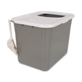 Petmate Top Entry Cat Litter Box Brushed Nickel Base, Pearl White Lid 1ea/One Size