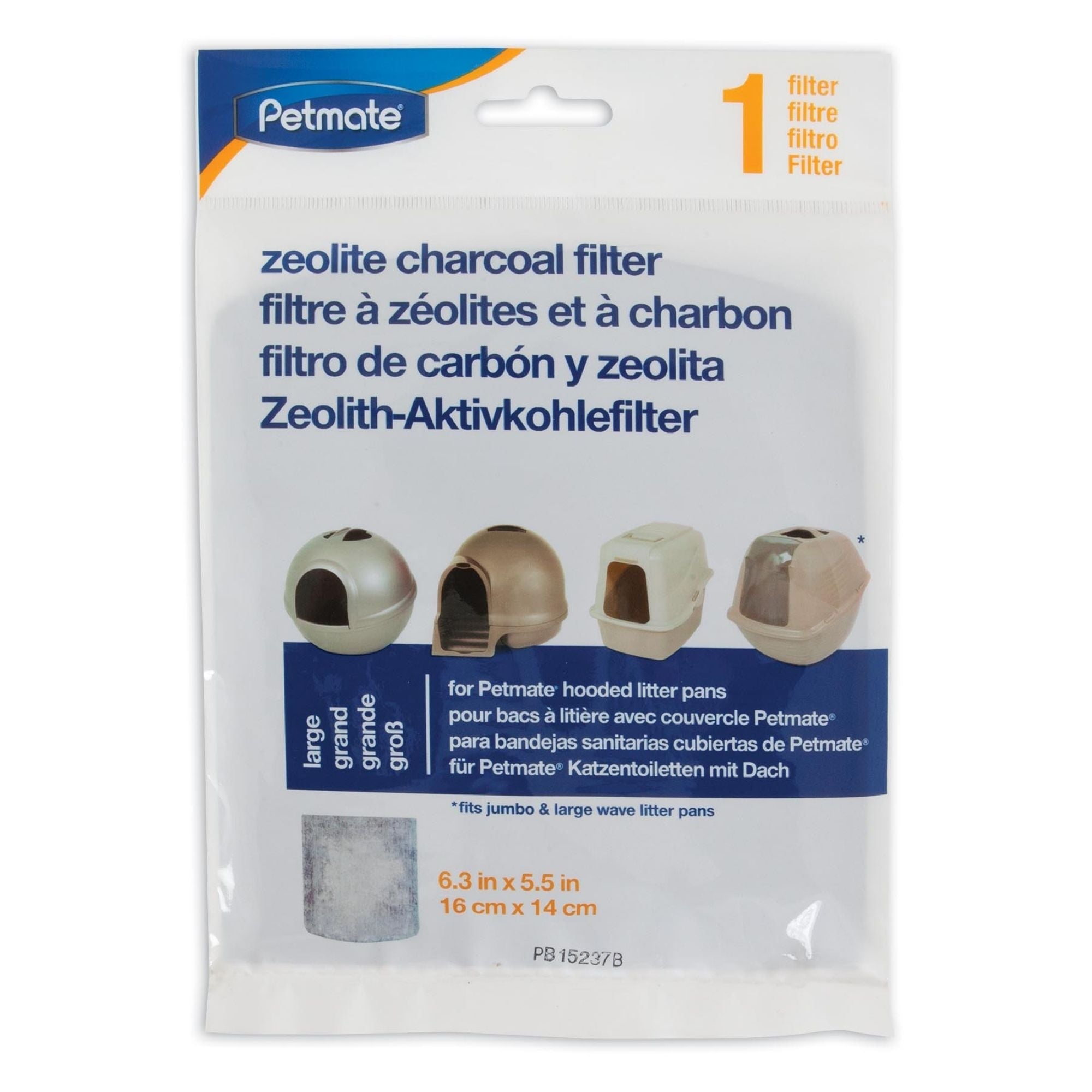 Petmate Zeolite Filter for Hooded Cat Litter Pan Black/White 1ea/LG