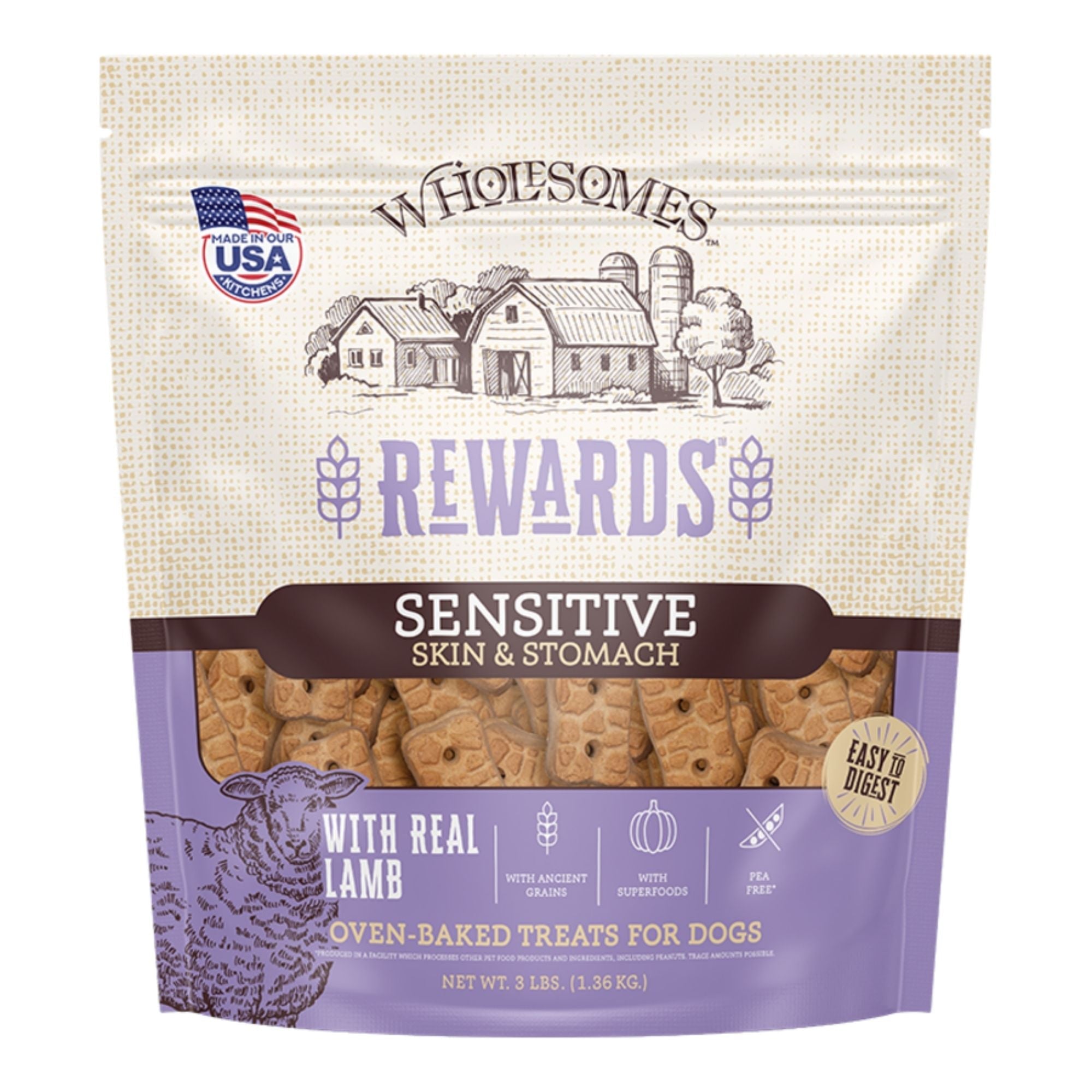 Sportmix Dog Wholesomes Rewards Sensitive Skin & Stomach Lamb 3Lbs