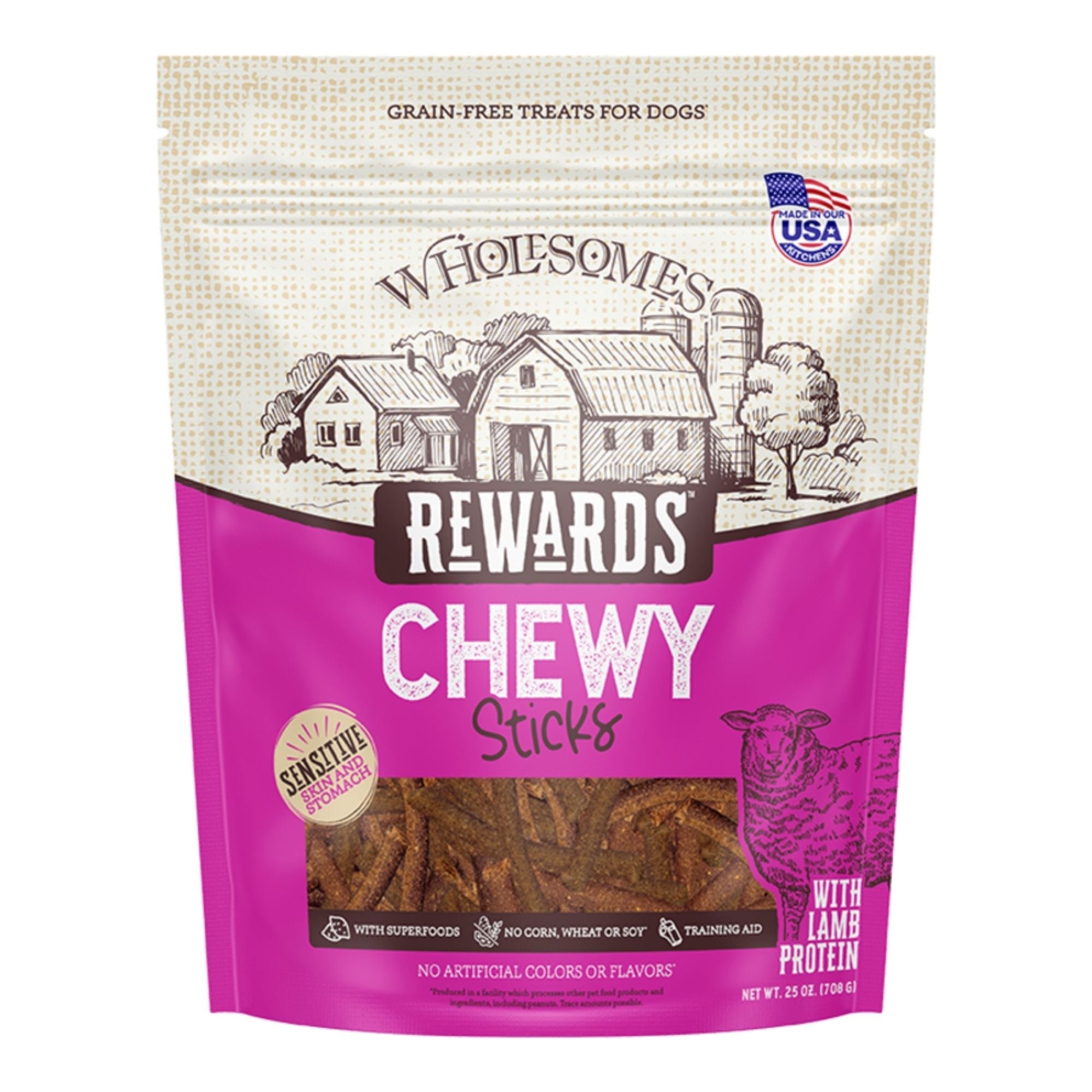 Sportmix Dog Wholesomes Rewards Chewy Lamb Sticks 25oz.