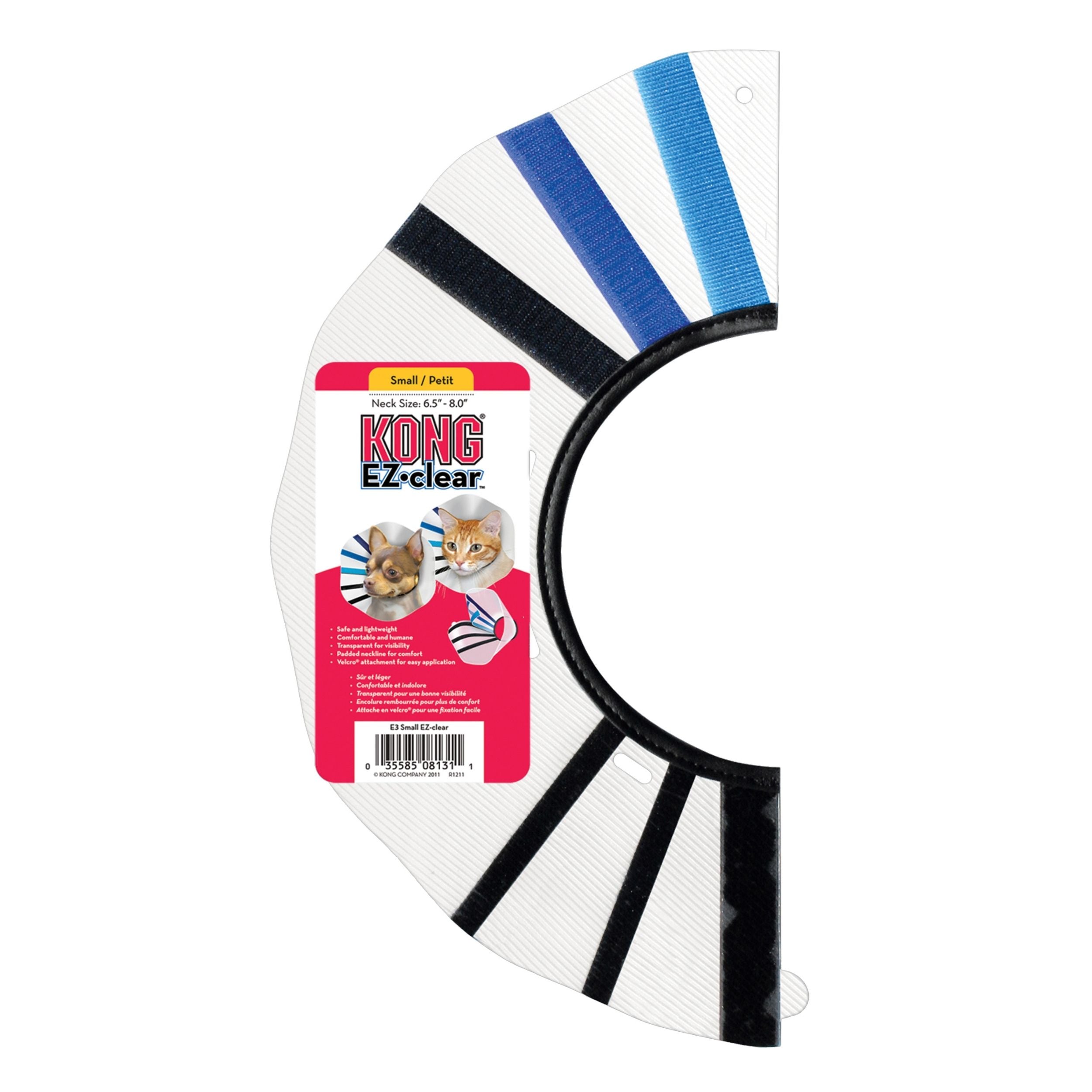 Kong E-Collar Clear/Blue/Black 1ea/Sm Default Title