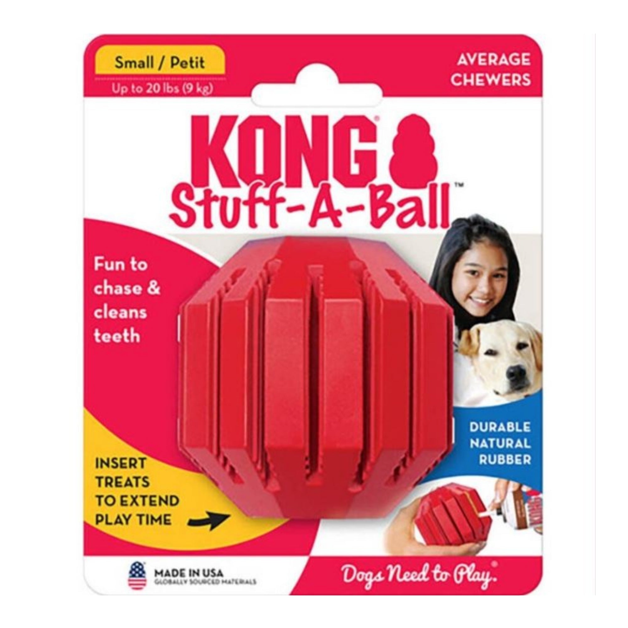 KONG Stuff-A-Ball Dog Toy Red blankblank, 2.5 in