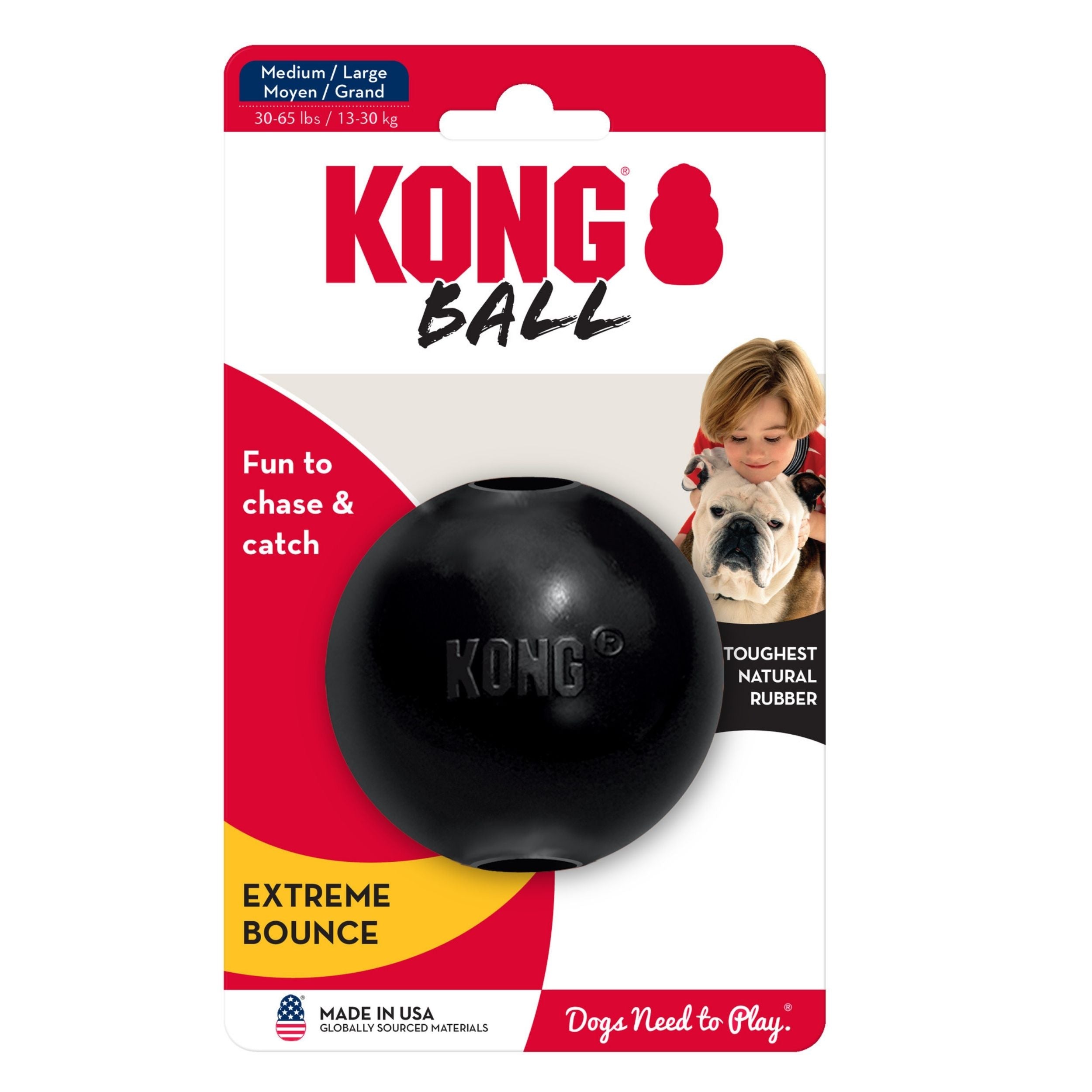 Kong Extreme Ball Dog Toy Black 1ea/Md/Lg Default Title
