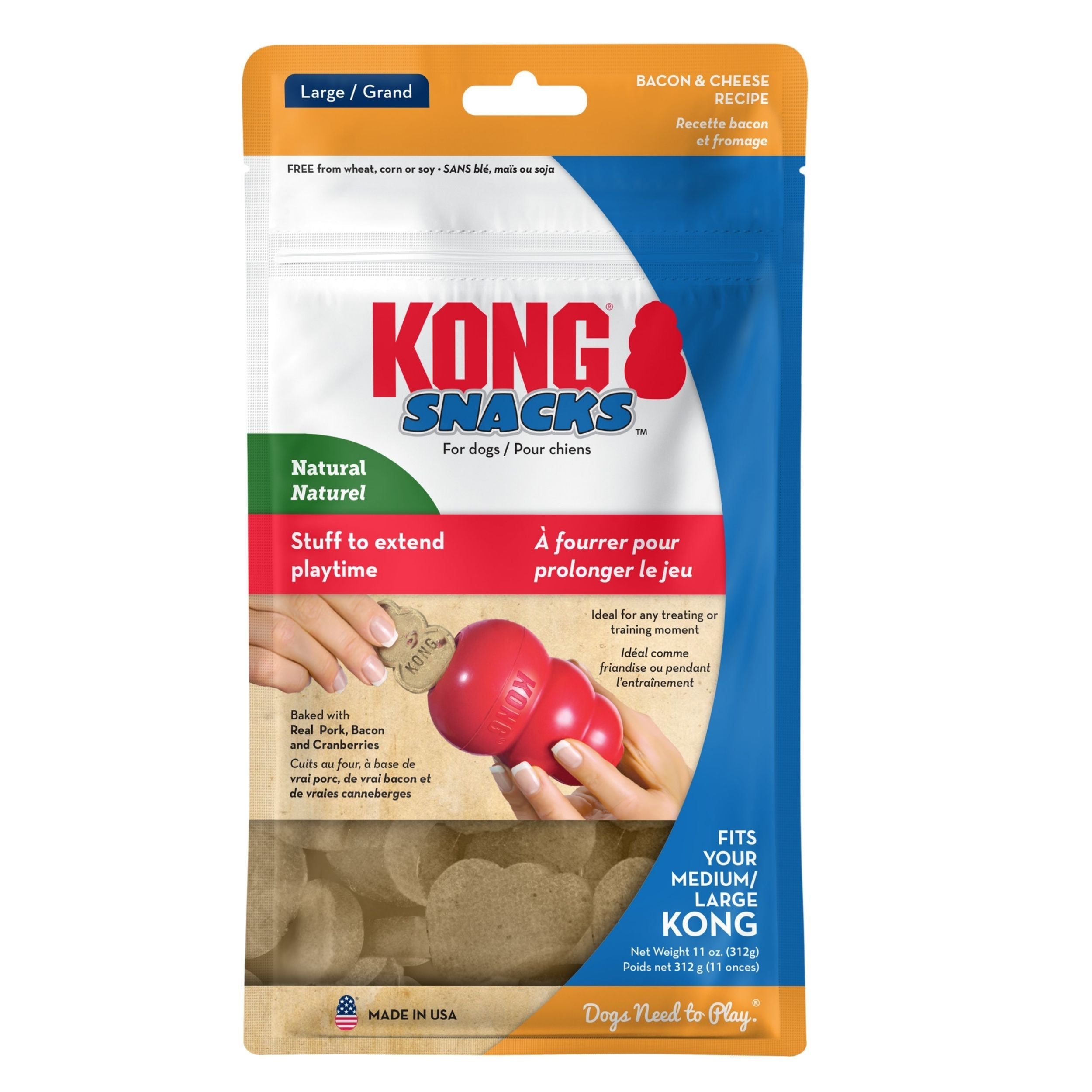 Kong Stuff'N Snacks Dog Treats Bacon & Cheese 1ea/Lg, 12 oz. Default Title