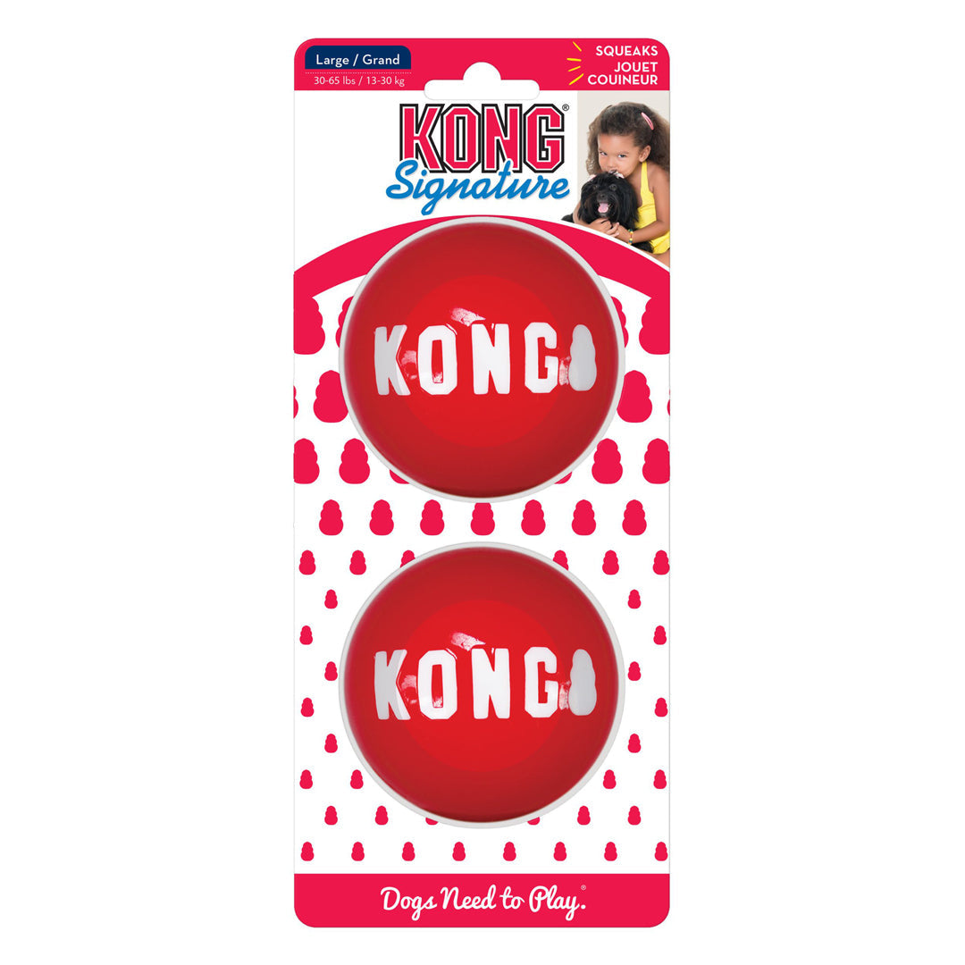 KONG Signature Balls Dog Toy Large 2pk