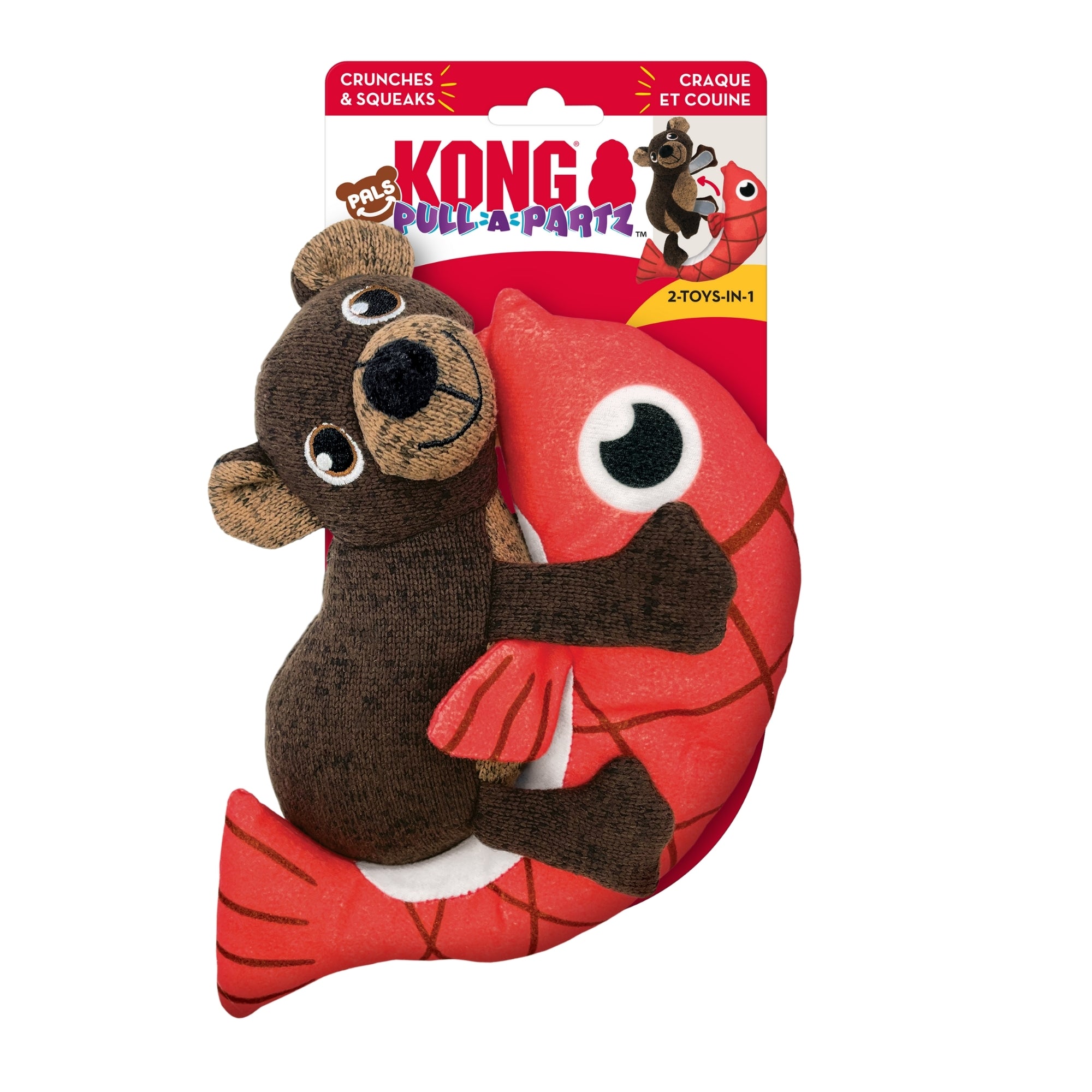 KONG Pull-A-Partz Pals Dog Toy Bear, 1ea/MD