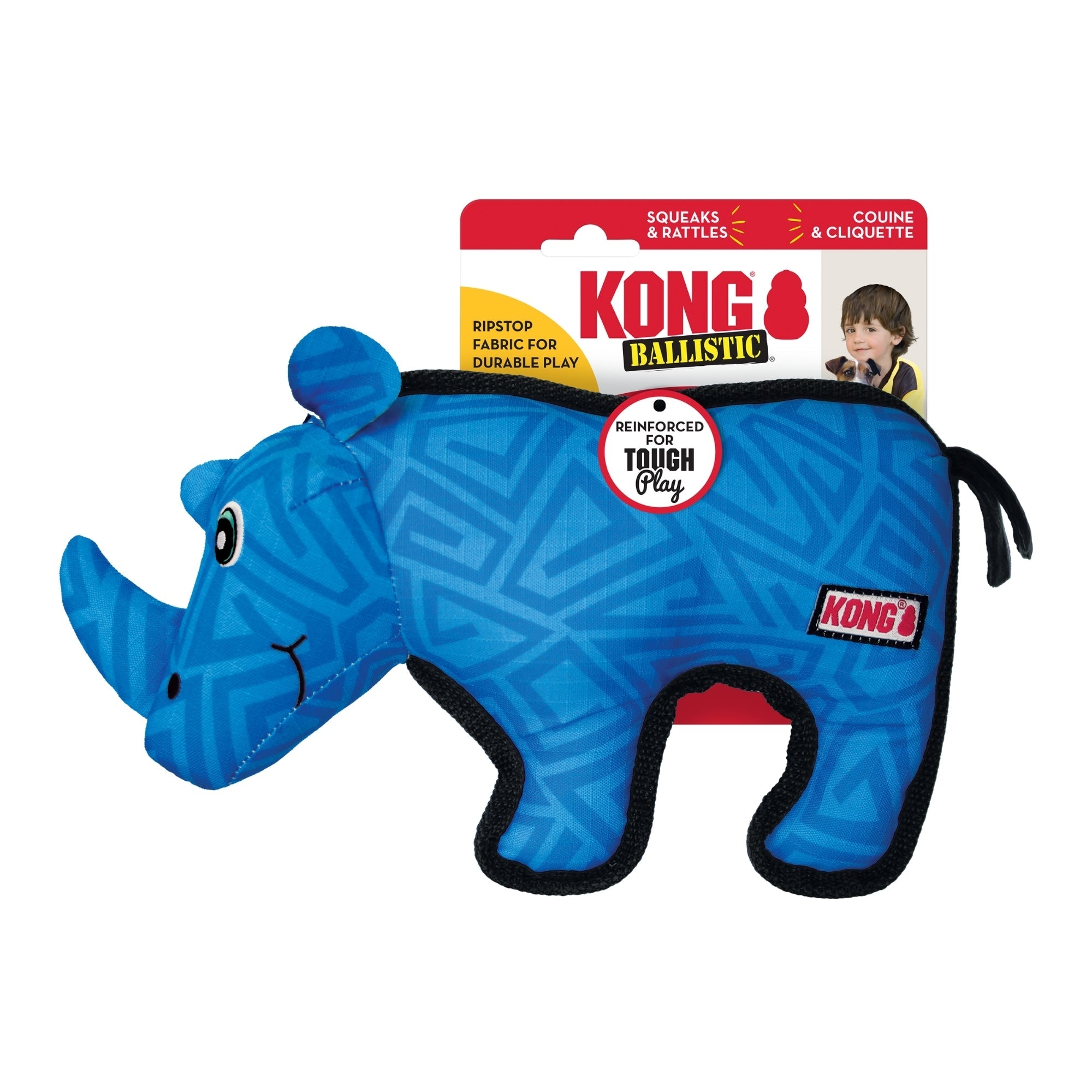 KONG Ballistic Dog Toy Rhino, 1ea/MD/LG