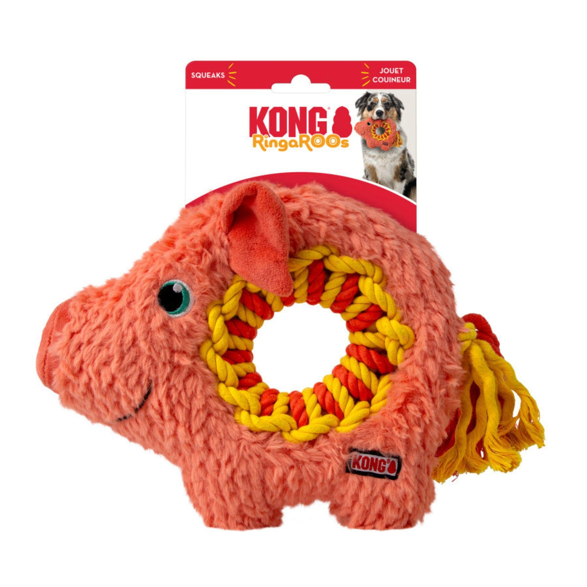 KONG Ringaroos Dog Toy Pig, 1ea/MD