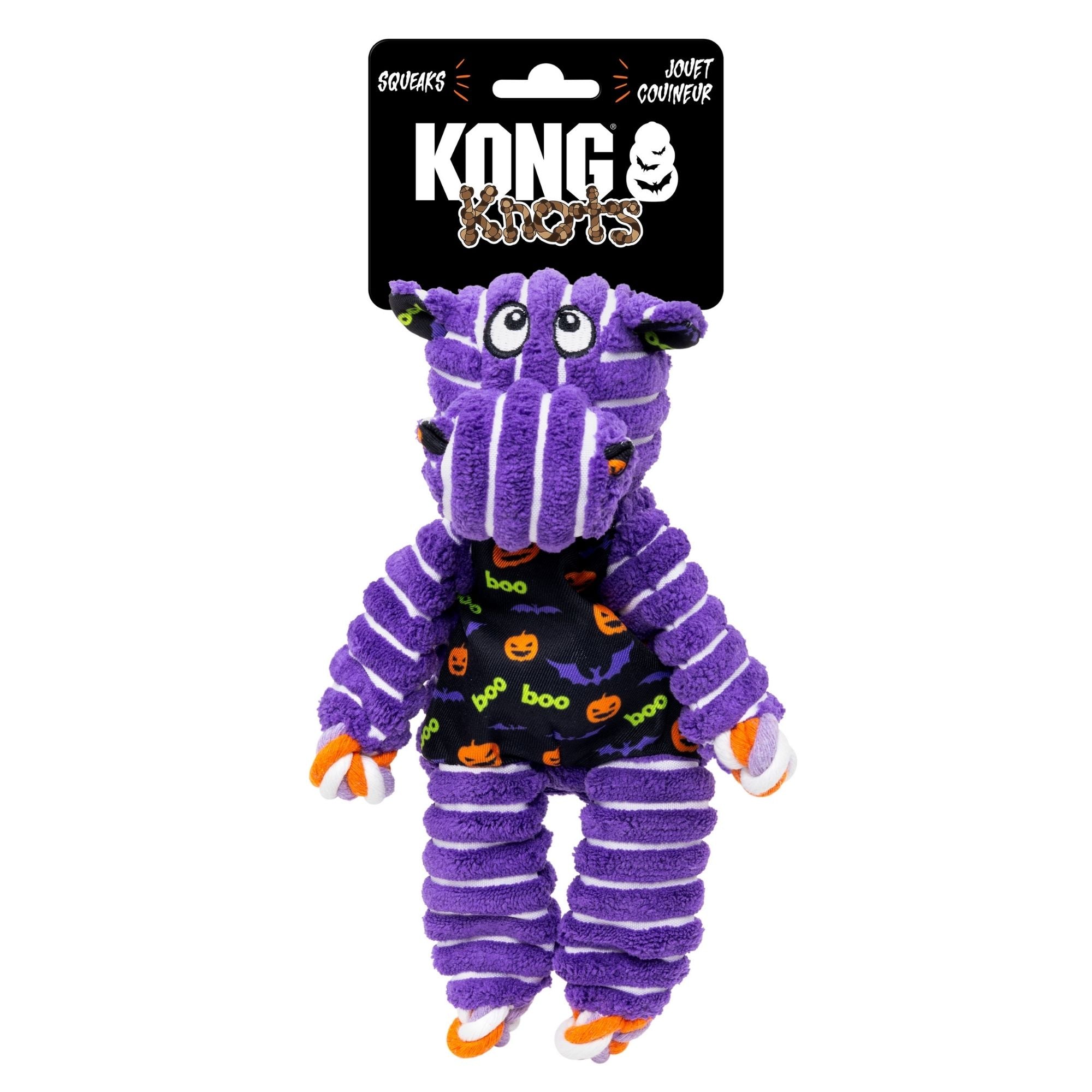 KONG Halloween Knots Hippo Dog Toy Purple 1ea/SM/MD