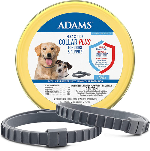 Adams Flea & Tick Collar Plus for Dogs & Puppies