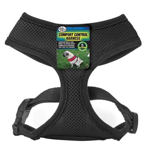 Four Paws Comfort Control Harness For Dogs Black, 1ea/SMall 1 ct