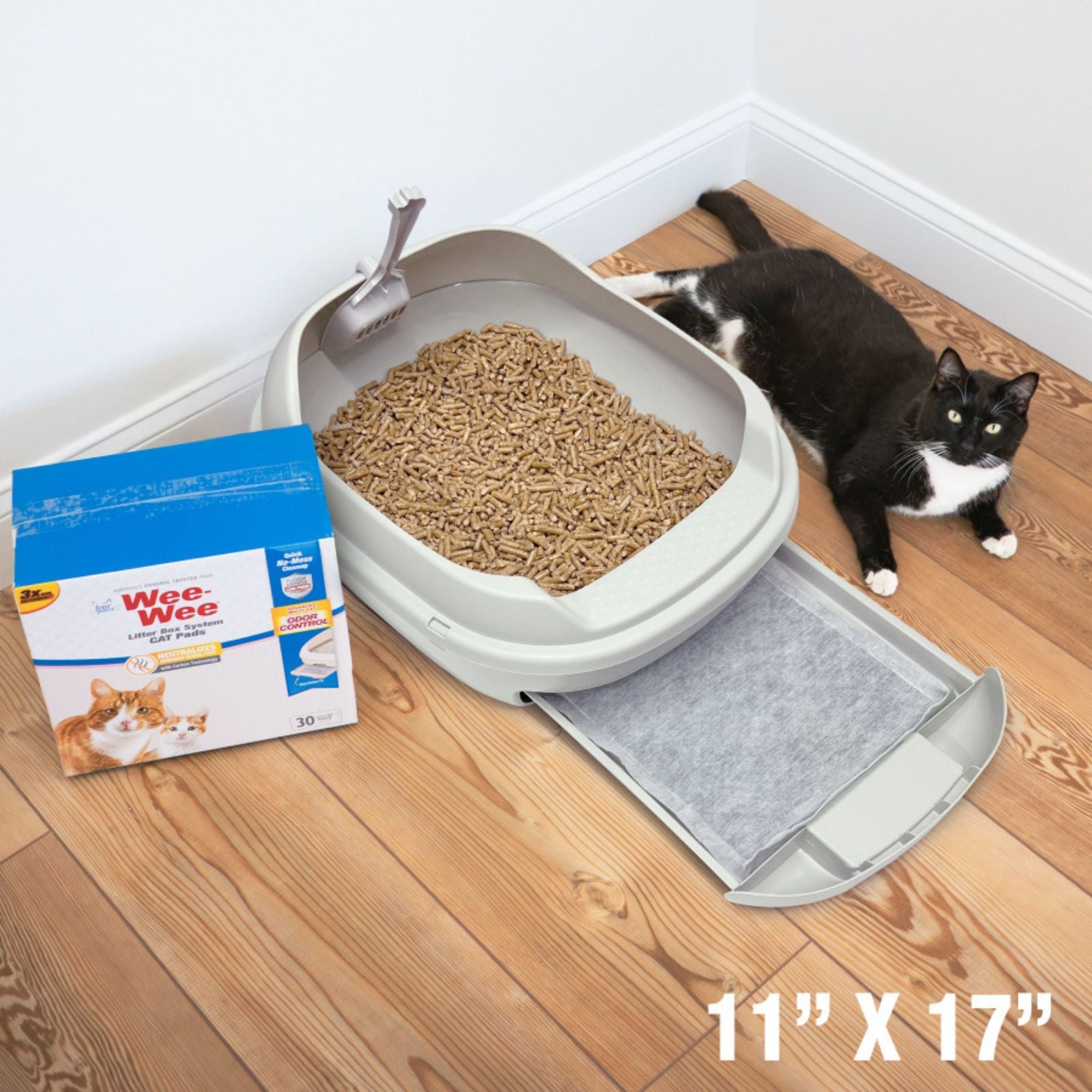 Four Paws Wee-Wee Cat Litter Box System Pads 1ea/11 in X 17 in (10 ct)