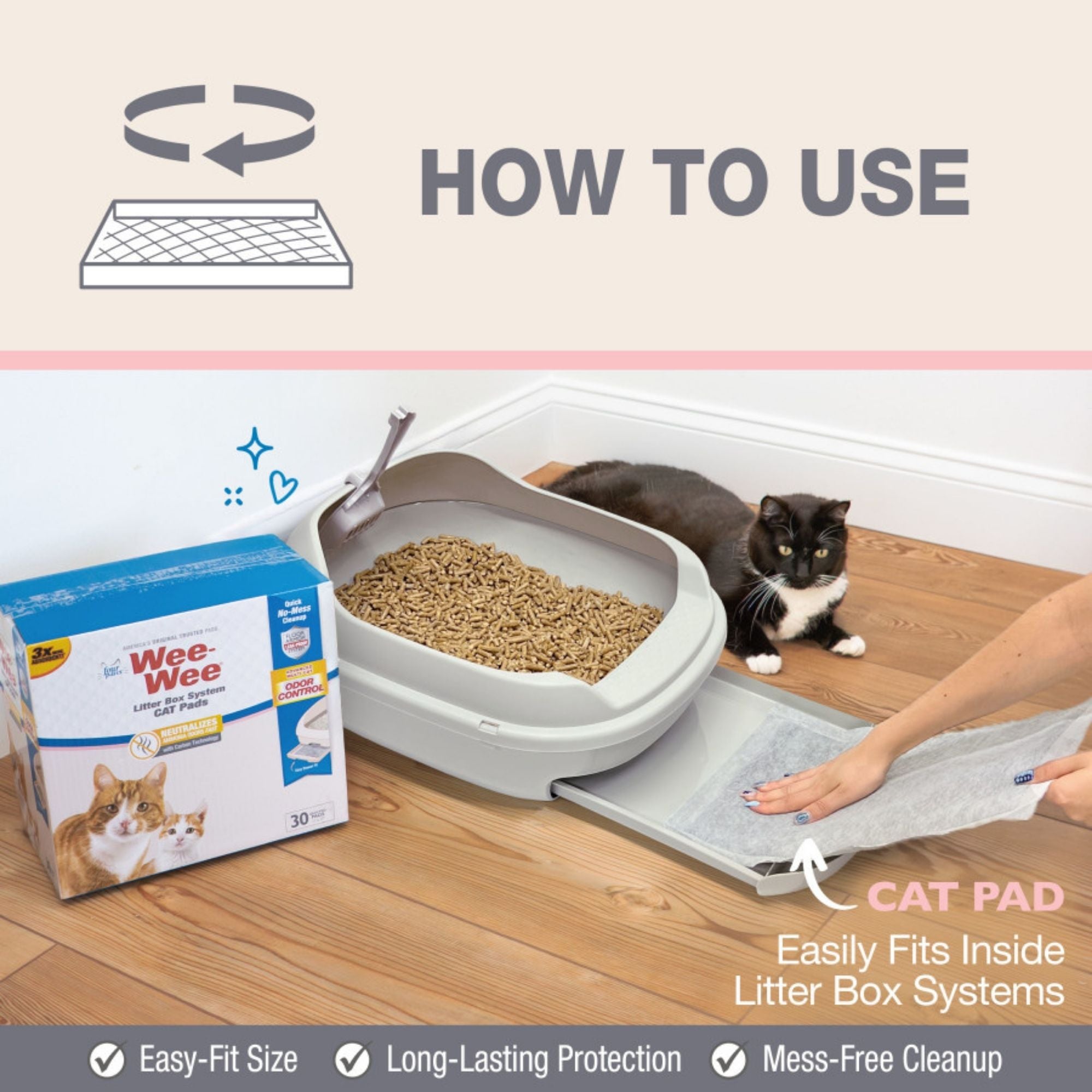 Four Paws Wee-Wee Cat Litter Box System Pads 1ea/11 in X 17 in (10 ct)