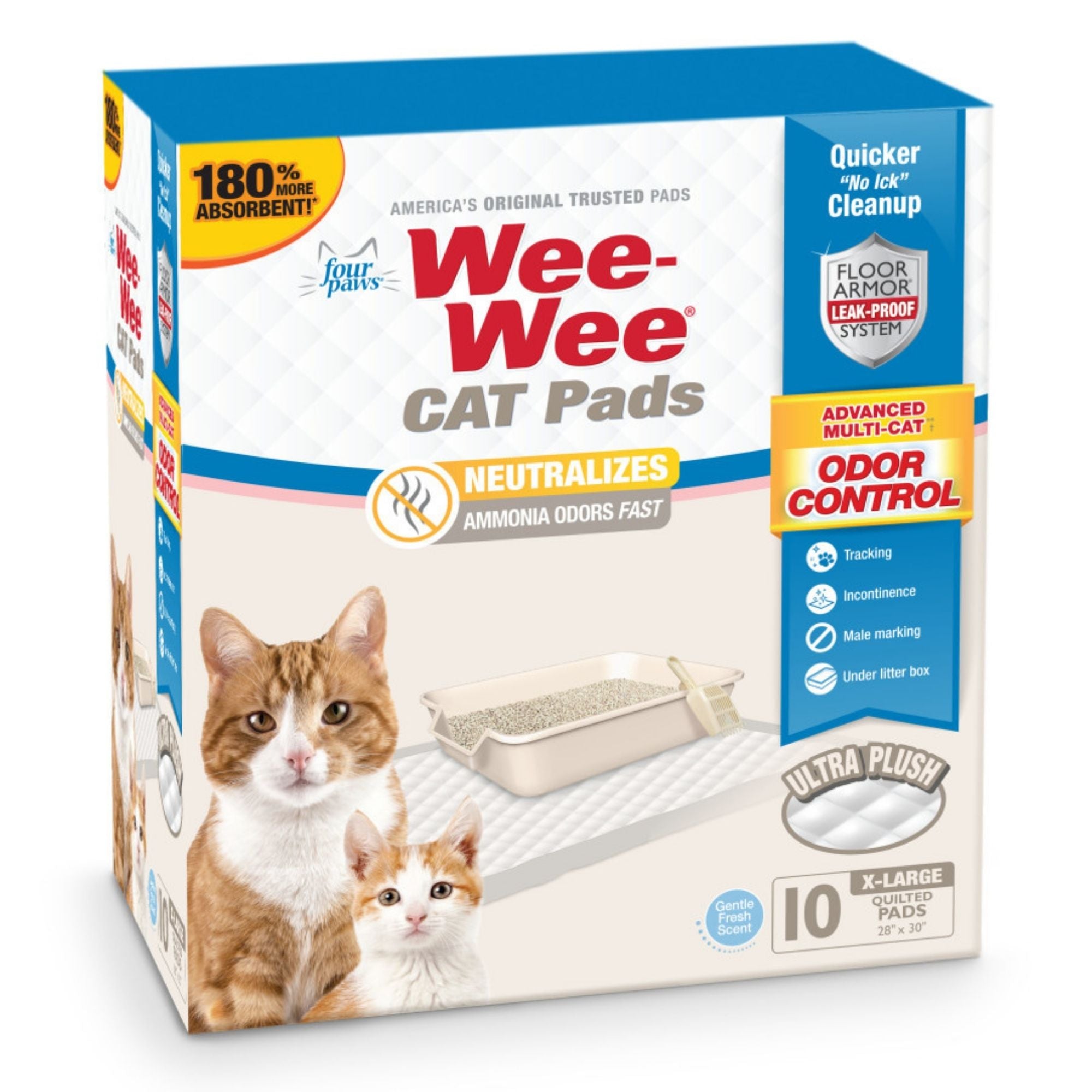 Four Paws Wee-Wee Cat Pads Fresh Scent, 1ea/28 in X 30 in (10 ct)