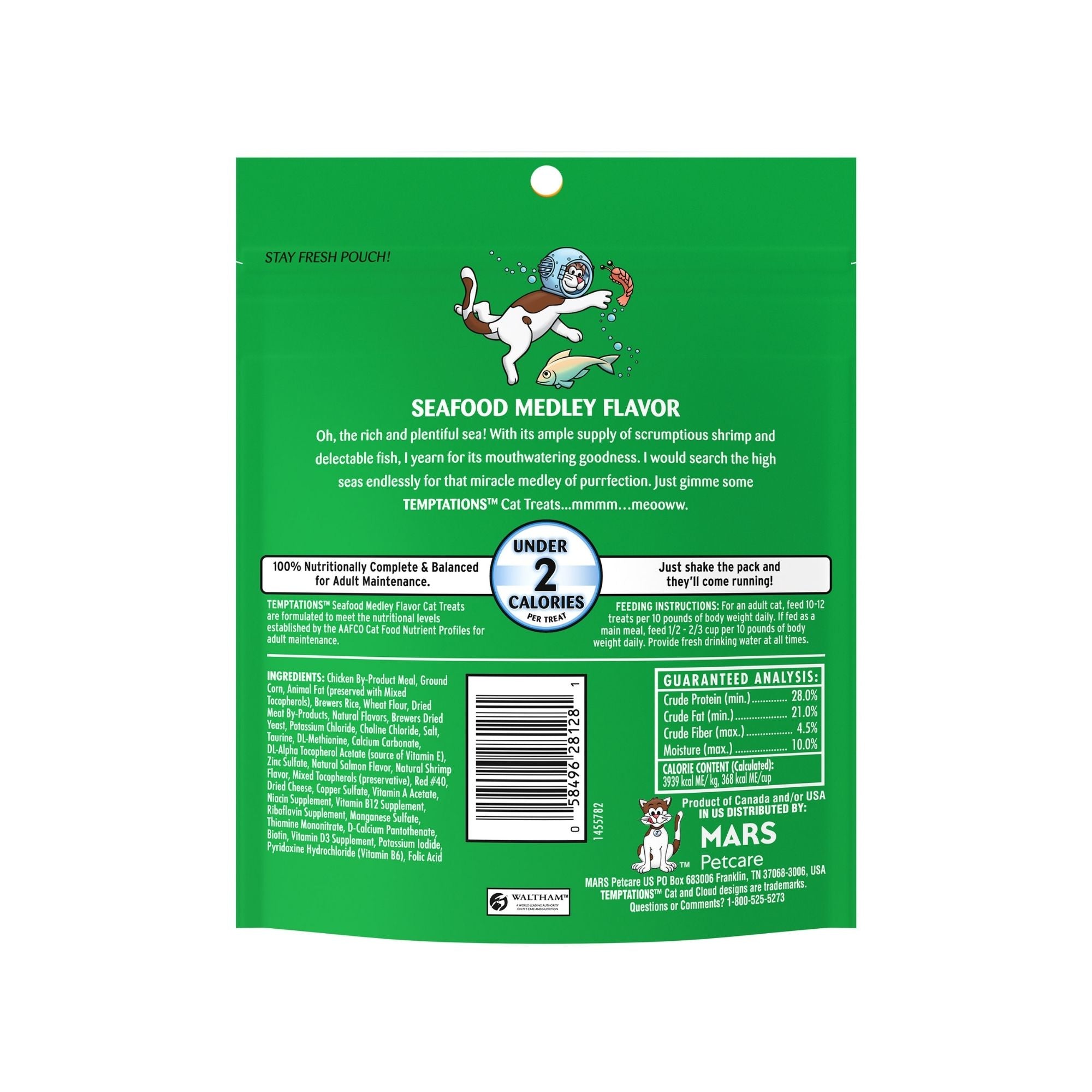 Temptations Classics Crunchy & Soft Adult Cat Treats Seafood Medley 1ea/6.3oz.