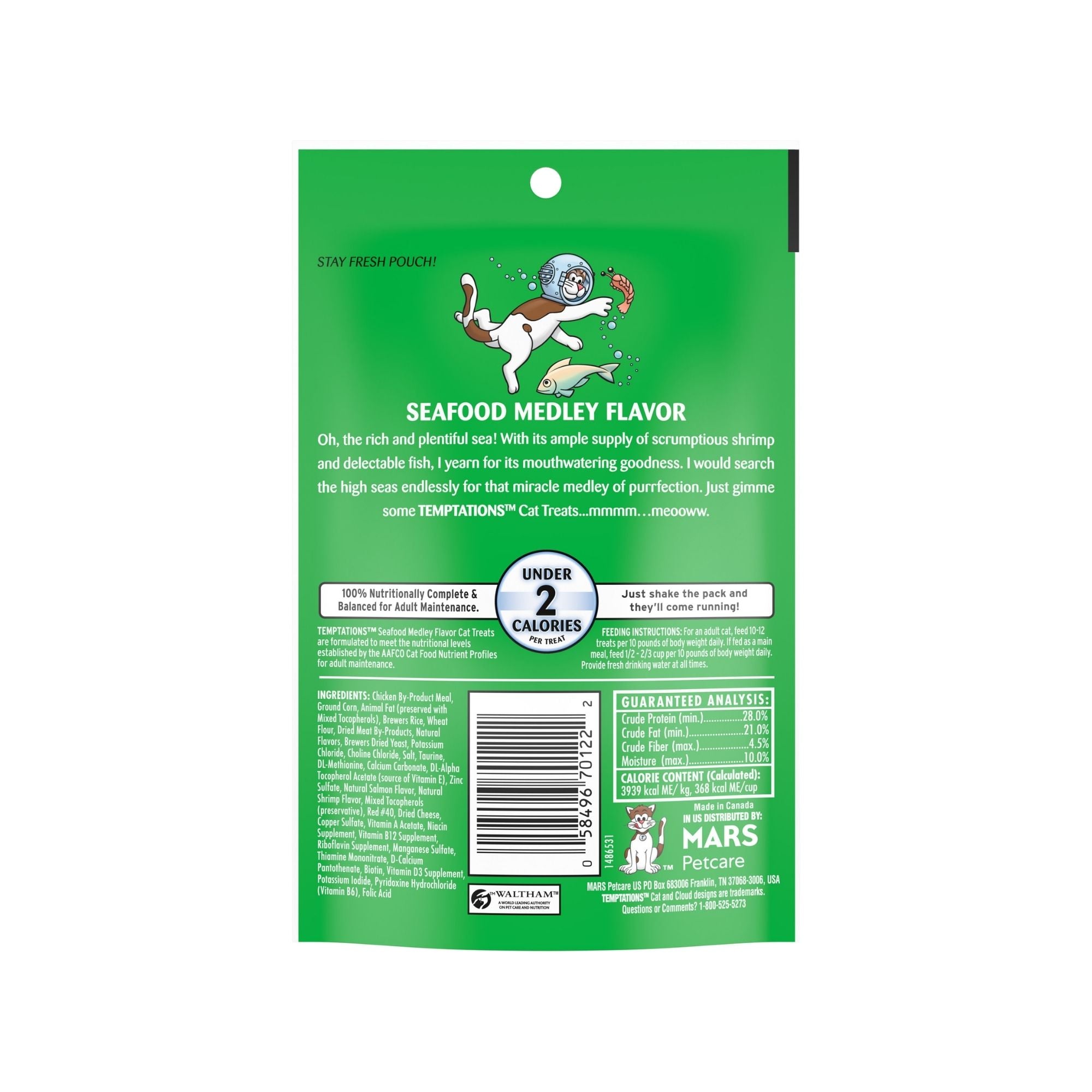 Temptations Classics Crunchy & Soft Adult Cat Treats Seafood Medley 1ea/3oz.