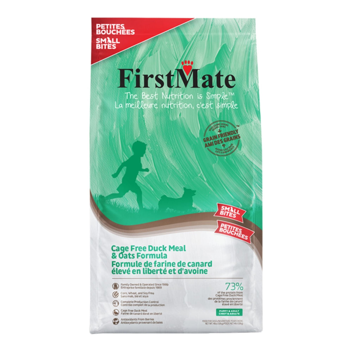 Firstmate Dog Small Bites Grain Friendly Cage Free Duck & Oats 4Lbs