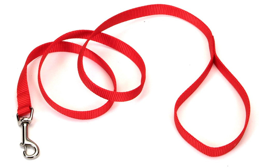 Coastal SinglePly Nylon Dog Leash Red, 1ea/3/4 In X 6 ft