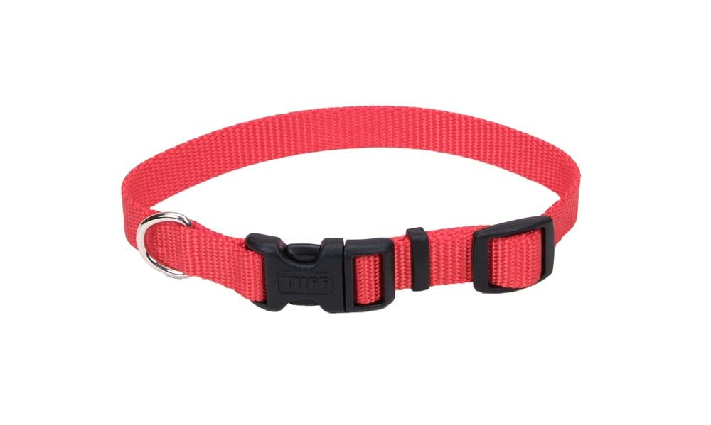 Coastal Adjustable Nylon Dog Collar with Plastic Buckle Red, 1ea/5/8 In X 1014 in