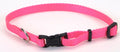 Coastal Adjustable Nylon Dog Collar with Plastic Buckle Neon Pink 3/8X8-12in
