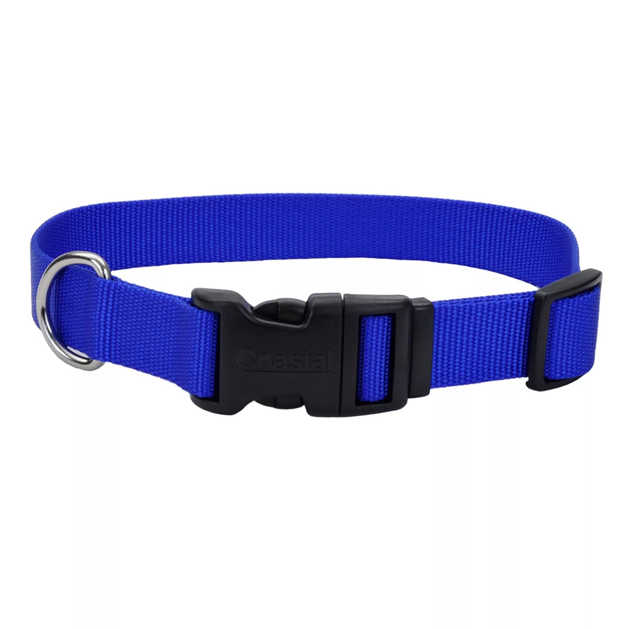Coastal Adjustable Dog Collar with Plastic Buckle Blue Large 1" X 18"26"