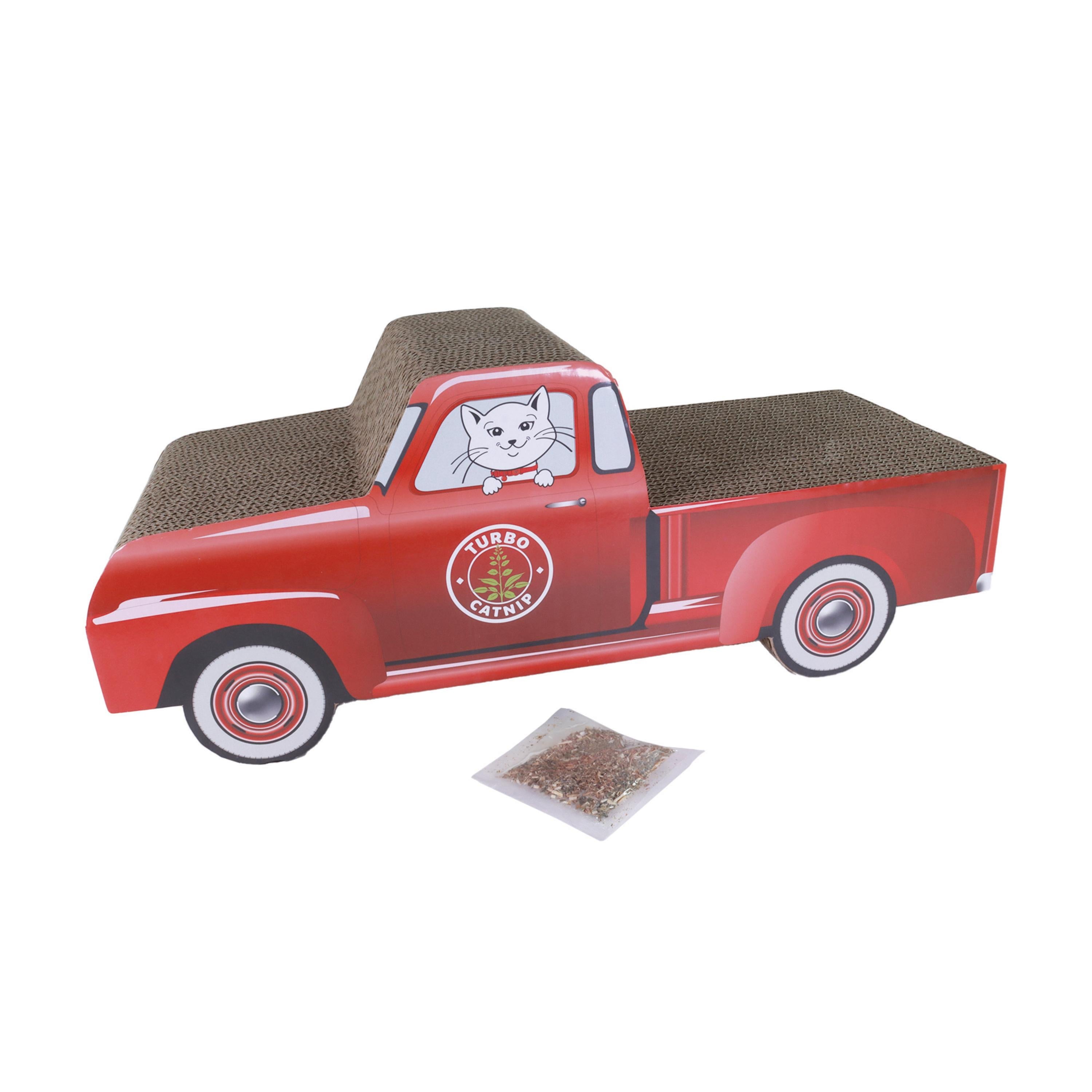 Turbo® by Coastal Truck Cat Scratcher, Red, 21"L x 6.25"H x 8"W