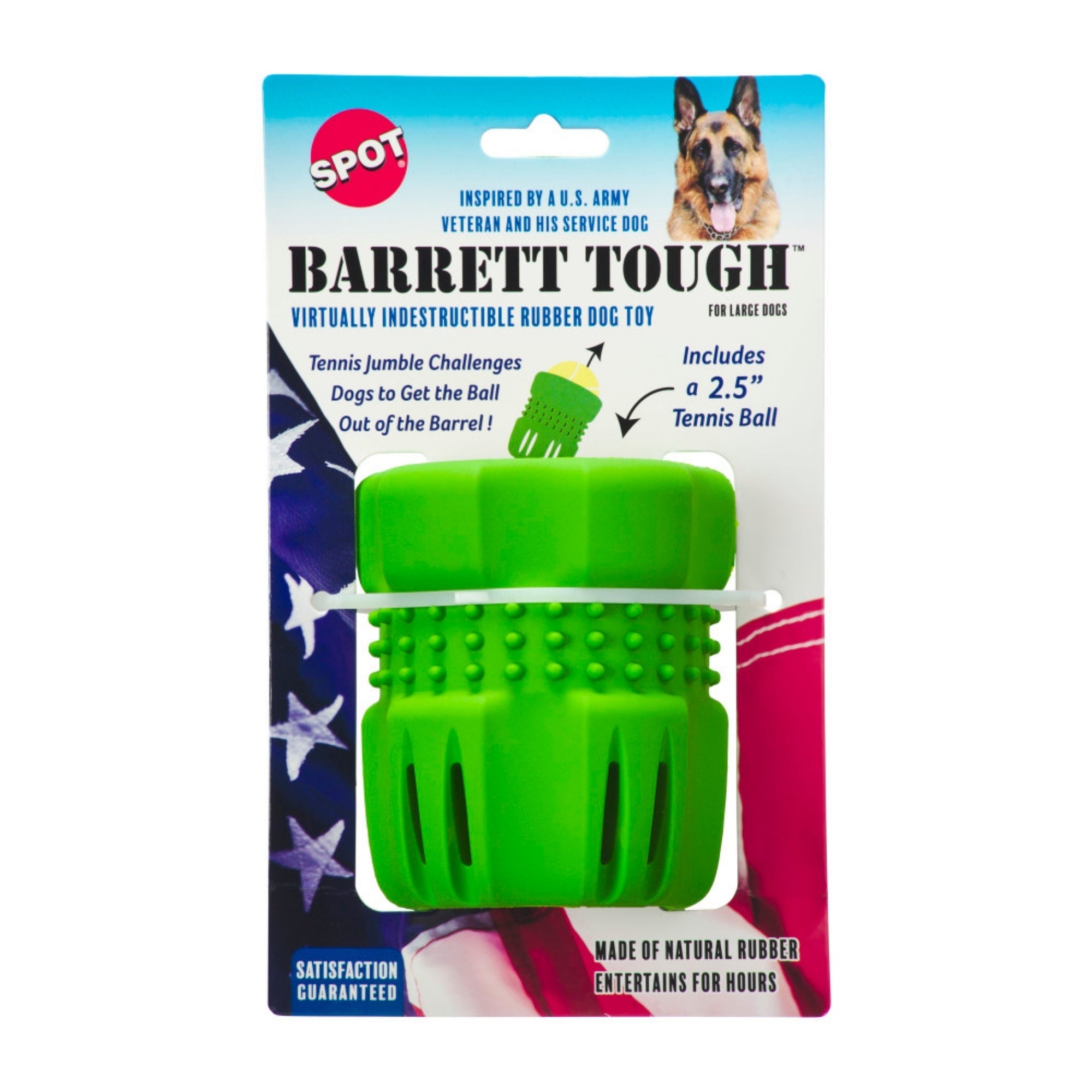 Spot Barrett Tough Tennis Jumble Dog Toy Green, Green, blank/LG