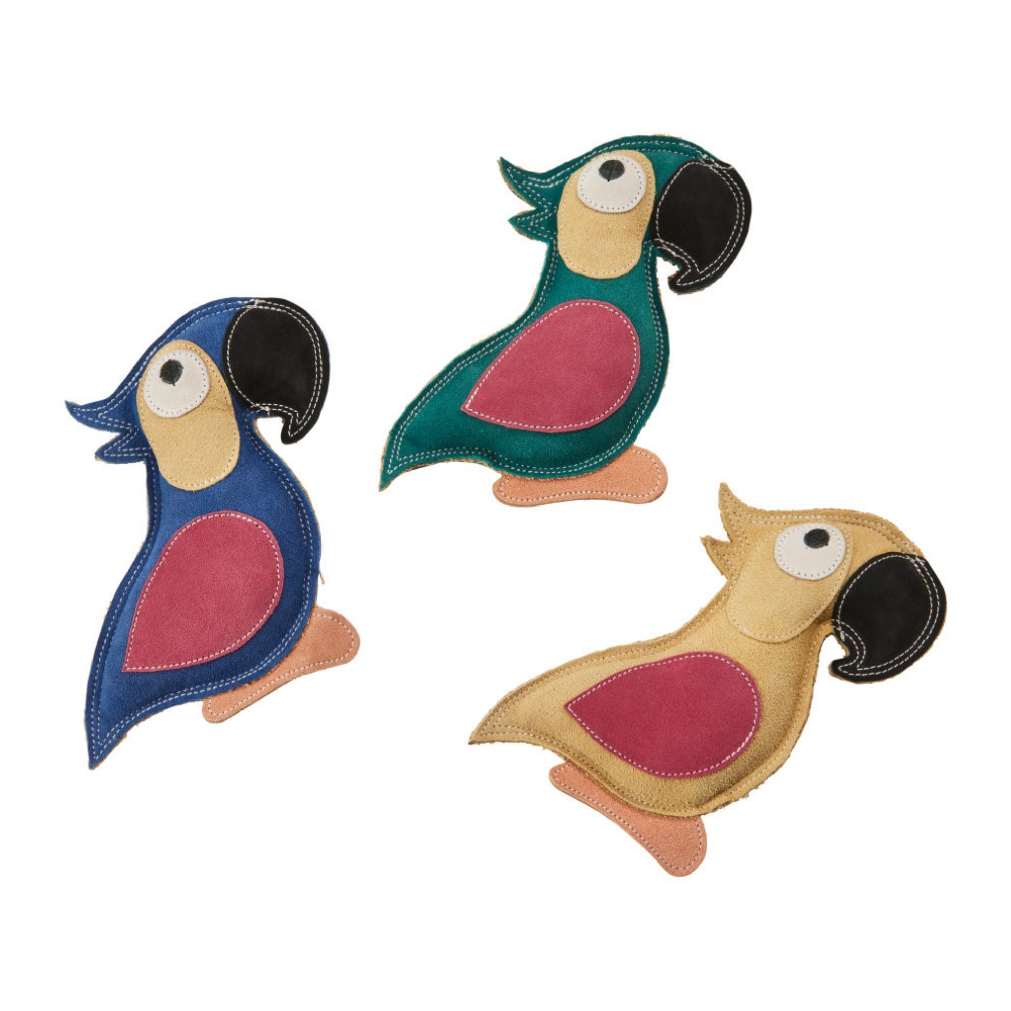 Spot Dura-fuse Leather Parrot Dog Toy Assorted, 1ea/8 in