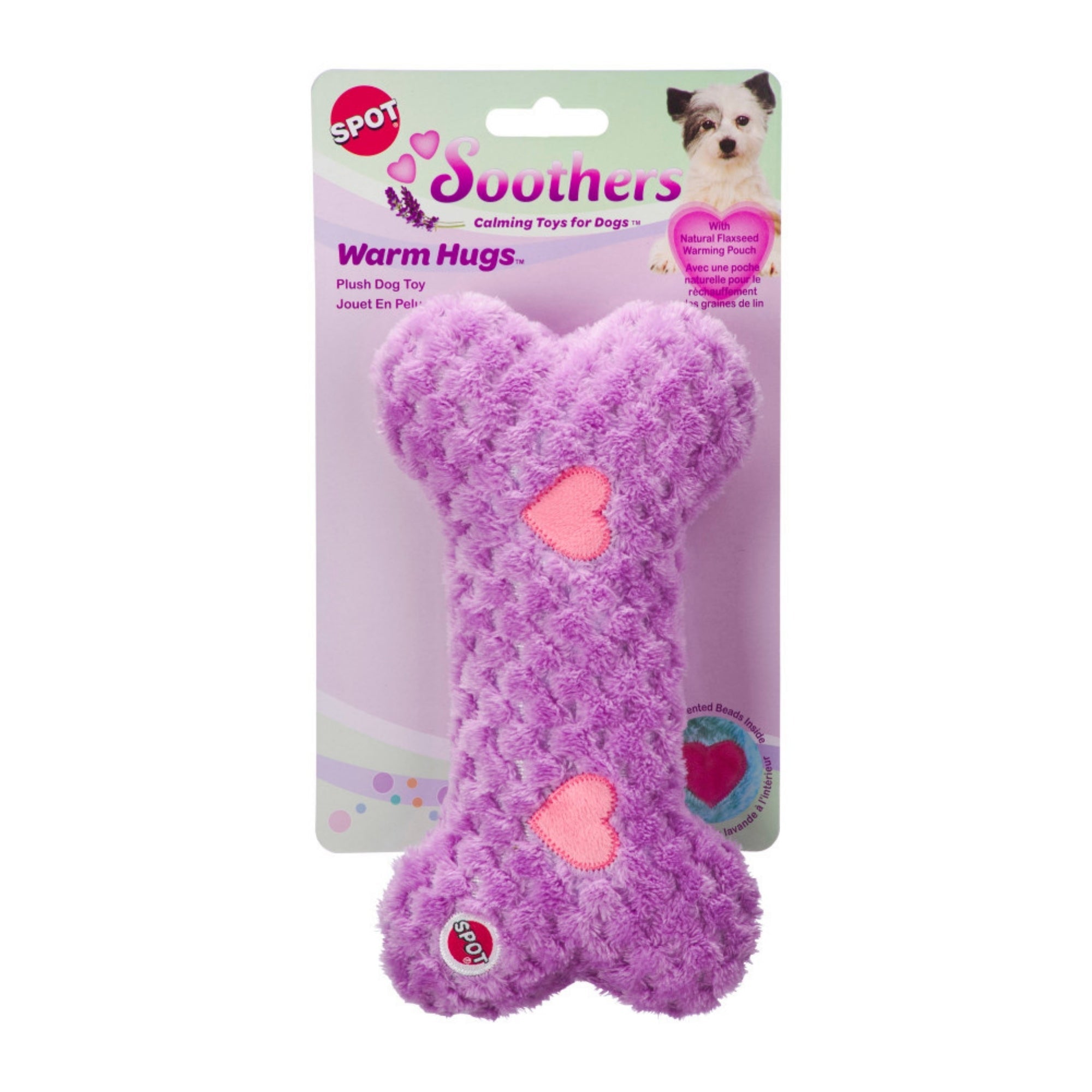 Spot Soothers Warm Hug Bone Dog Toy Assorted, blank/9 in