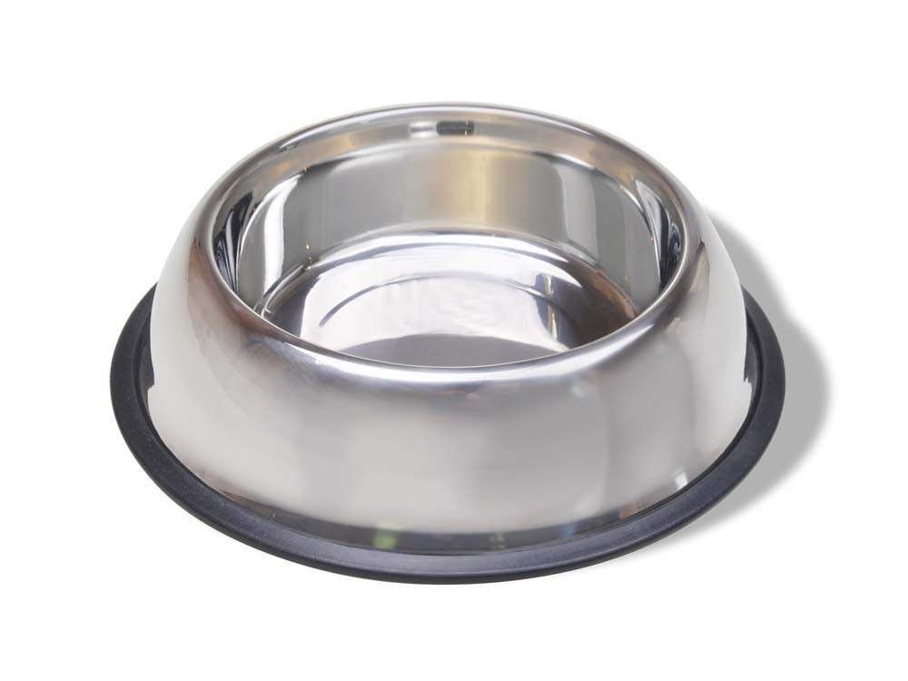 Van Ness Stainless Steel Non Tip Dog Bowl w/rubber ring 32oz